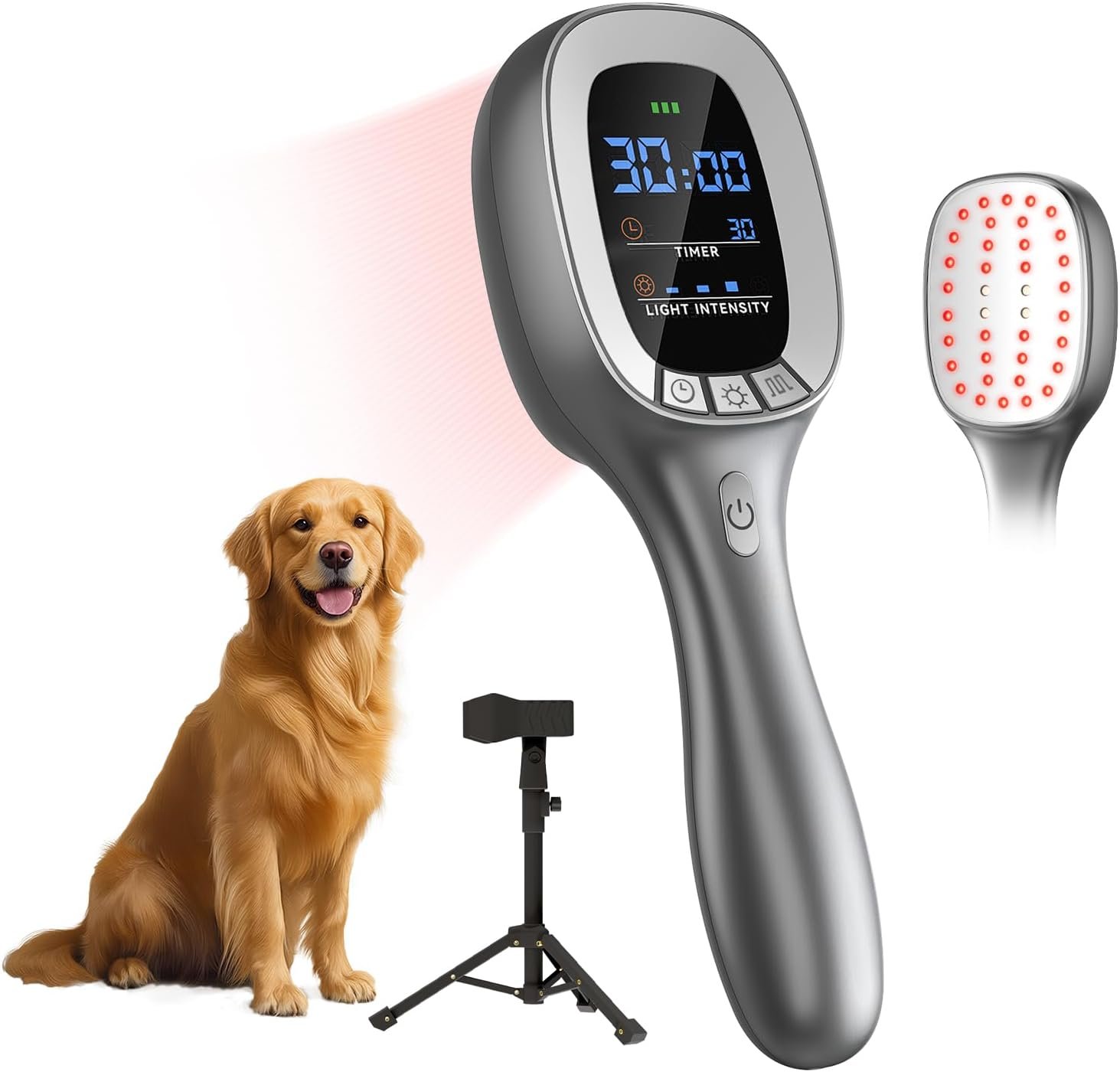 Red Light Therapy Wand with Stand – Red & Near Infrared Light Device for Sore Muscles & Joint Relief – Handheld Infrared Light for Body, Knee, Shoulder, Back and Pet Use (4 × 808nm + 34 × 650nm)