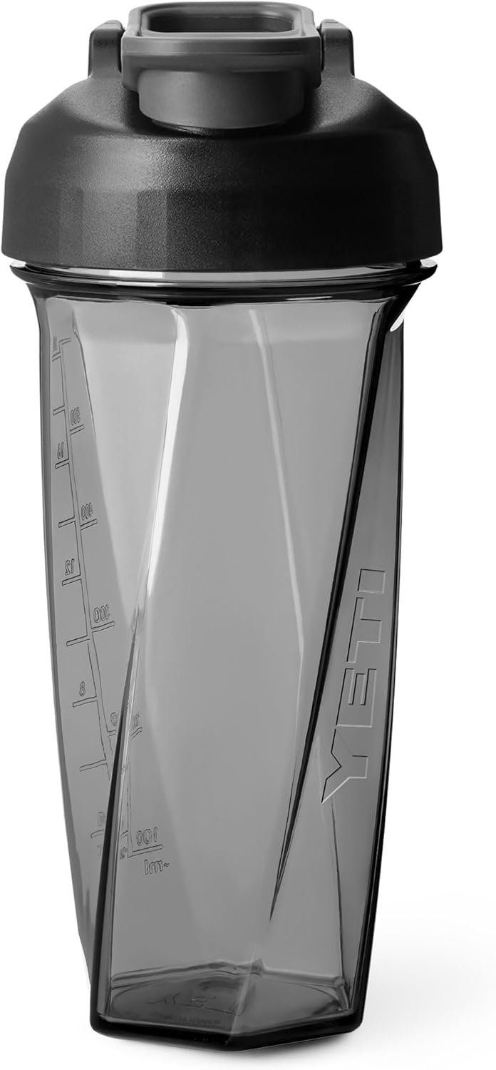 YETI Yonder Helimix Vortex Blender Shaker Bottle Holds up to 27oz | No Blending Ball or Whisk | USA Made | Portable Pre Workout Whey Protein Drink Shaker Cup | Dishwasher Safe, Charcoal