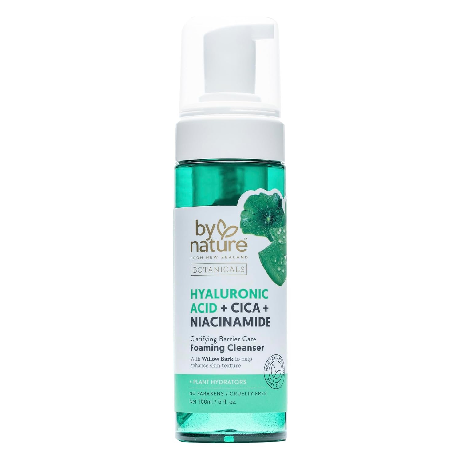 By Nature Foaming Cleanser with Hyaluronic Acid + Cica – Hydrating Face Cleanser For Bright and Fresh Skin – Skincare from New Zealand – 5 fl.oz
