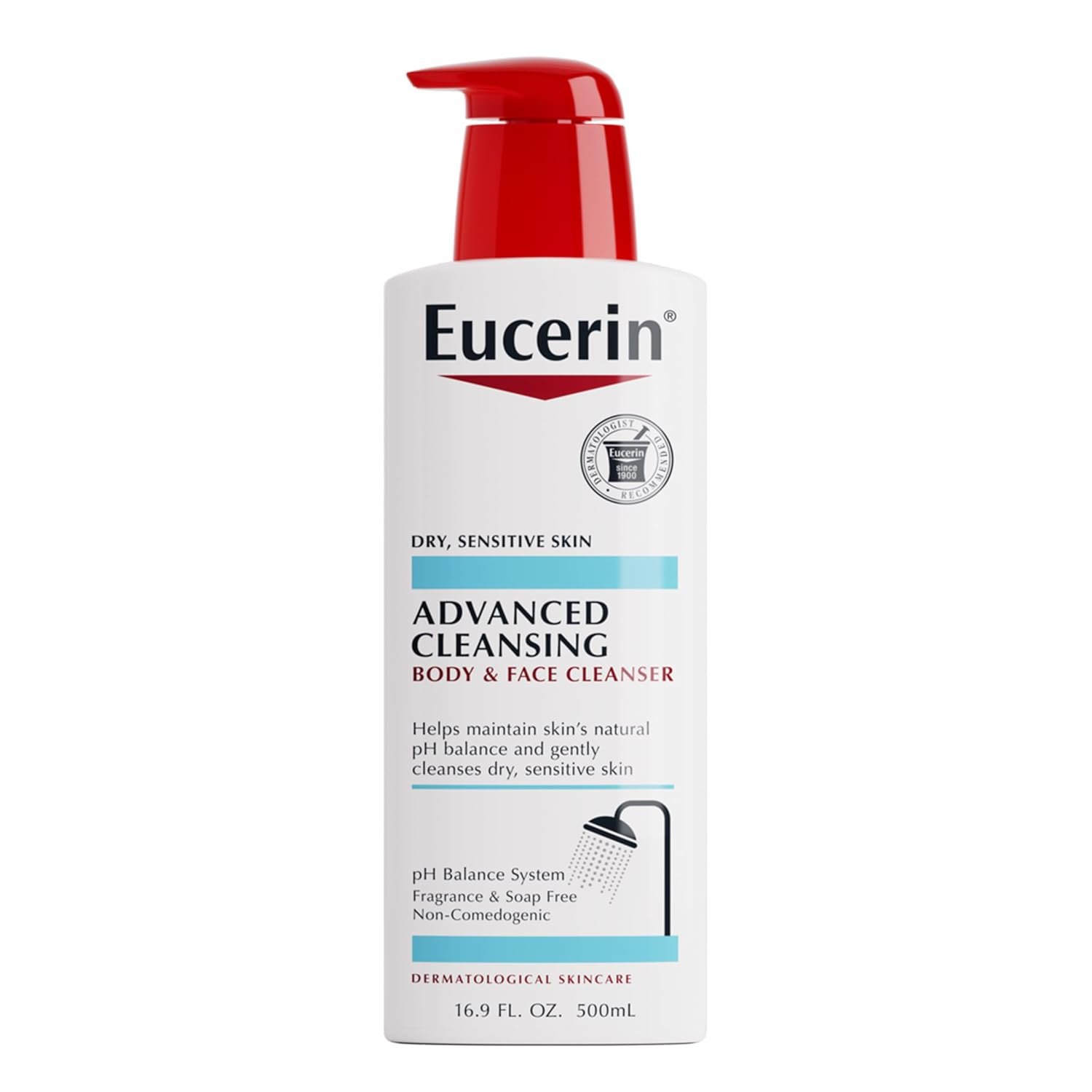 Eucerin Advanced Cleansing Body & Face Cleanser – Fragrance & Soap Free for Dry, Sensitive Skin – 16.9 fl. oz Bottle