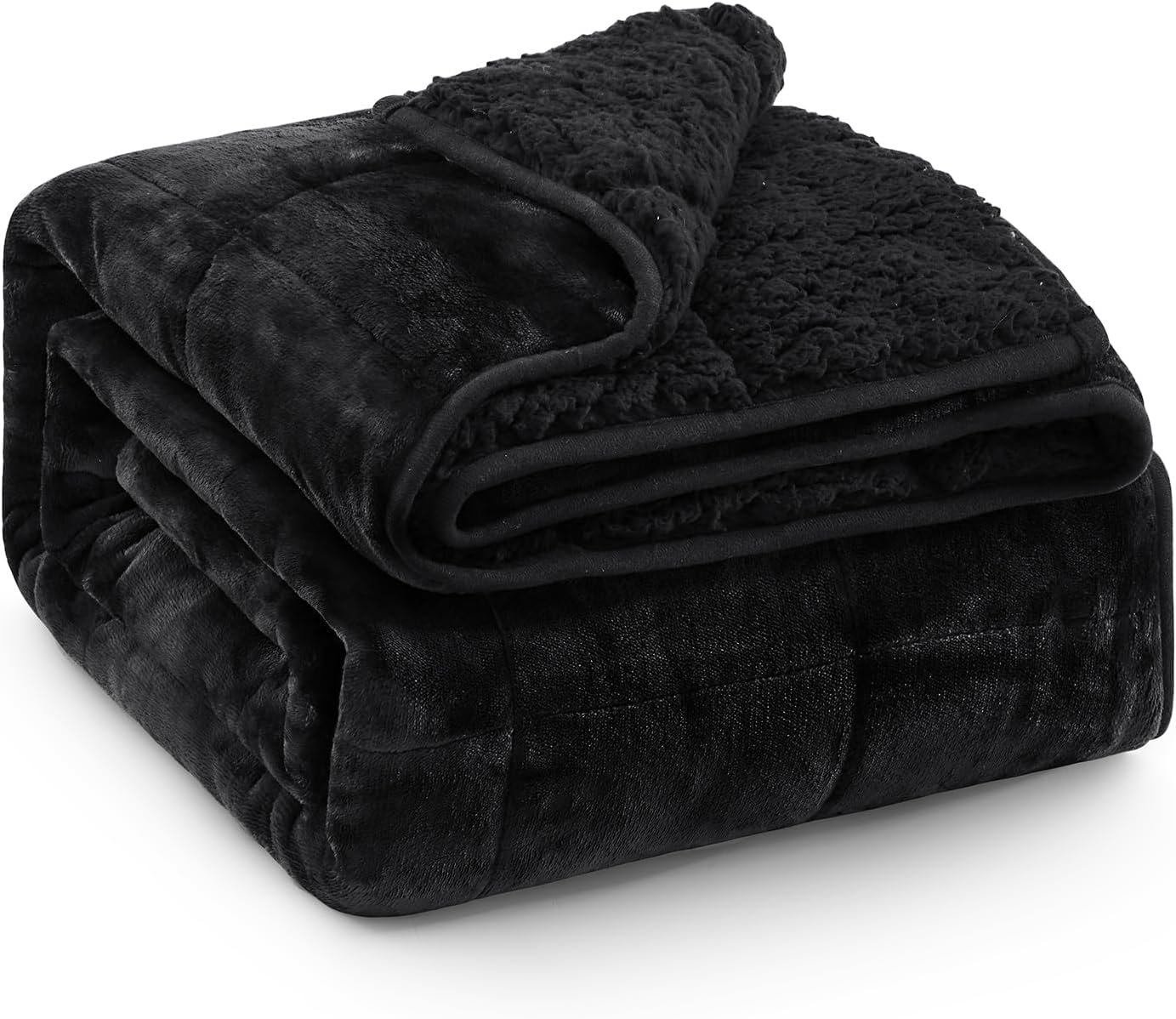 Super Fuzzy Soft Sherpa Fleece Weighted Blanket, 15 lbs Dual Sided Fluffy Heavy Weighted Blankets for Adults – No Bunching with Double Layers of Soft Inner Lining (60″x 80″, 15 Pounds)