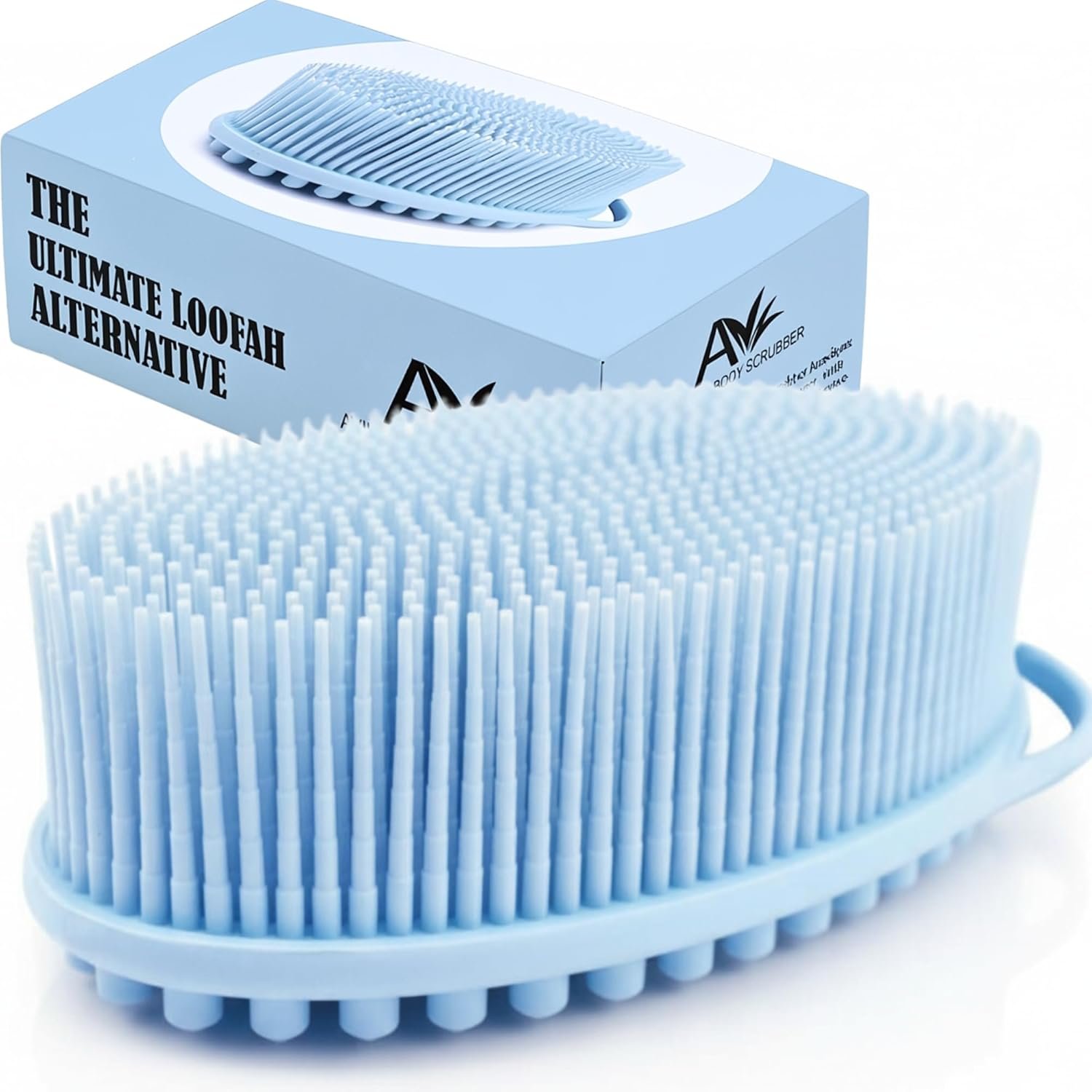 Avilana Premium Silicone Body Scrubber – Trusted Since 2017 – SGS Certified Food Grade Dual Sided Bath Brush, Quick-Dry Exfoliating Loofah Alternative, Massage Brush Sensitive Skin Women Men