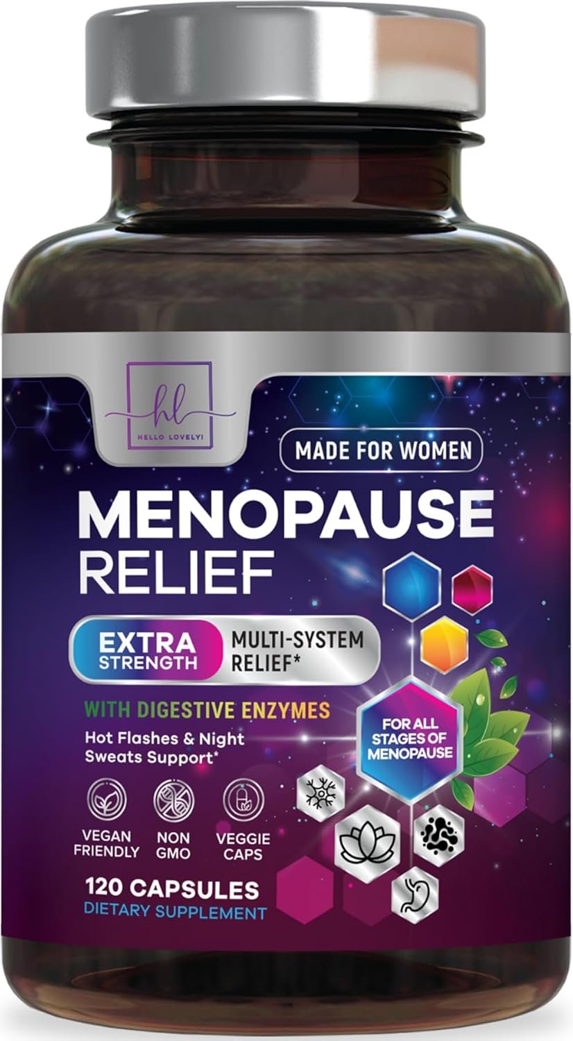 Menopause Supplements for Women – Hot Flash Night Sweats & Menopause Relief Pills – Probiotic Blend 8 Billion CFU Per Serving with Dong Quai & Black Cohosh – Vaginal, Digestive Support – 120 Capsules