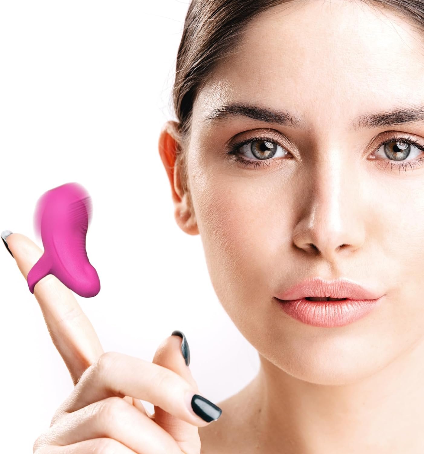 Mini Ring Face & Eye Massager – Mini Finger Vibration Tool for Facial Skincare – Waterproof Portable Rechargeable Handheld Powerful Micro-Vibration Massage for Eye Jaw & Body (Rose Red)