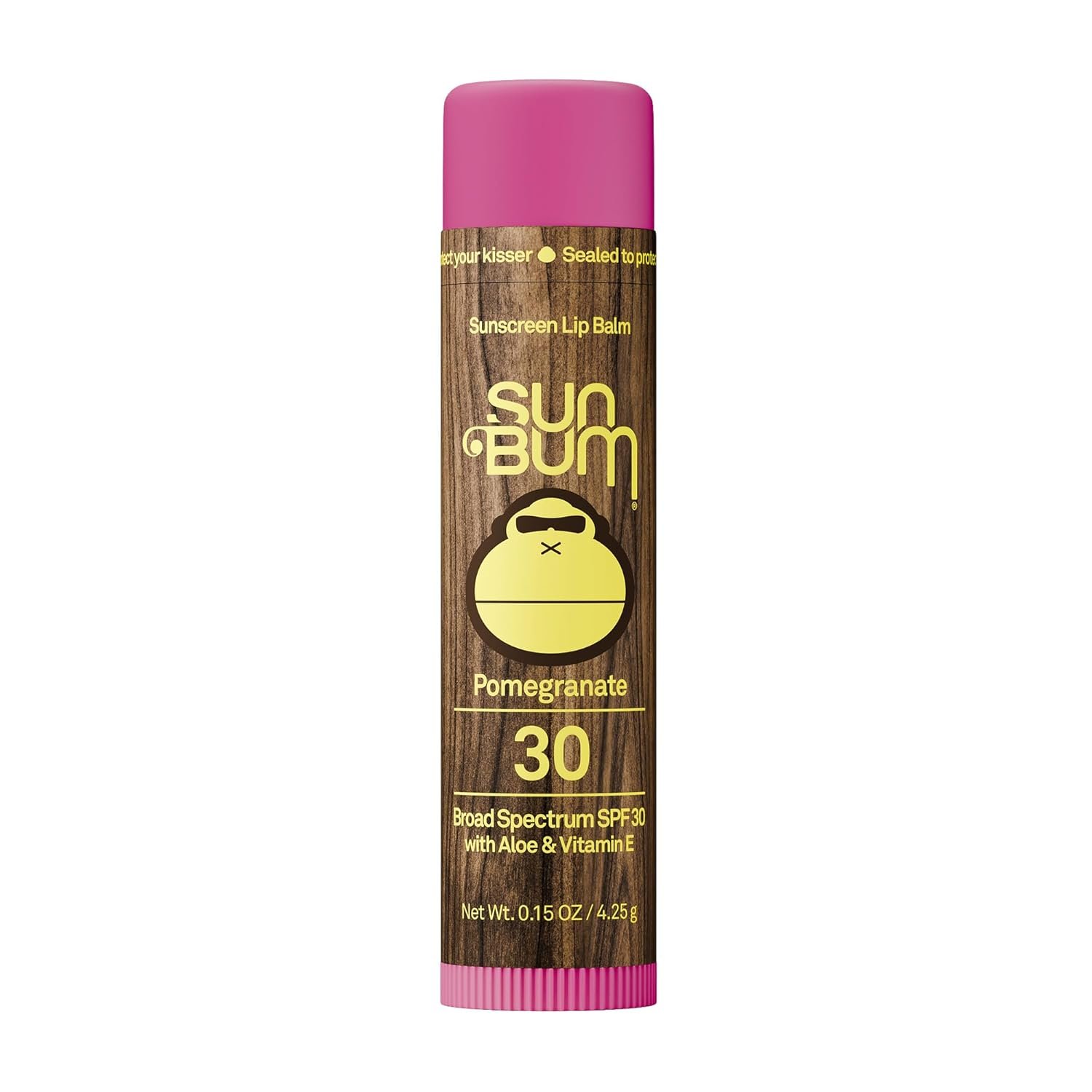 Sun Bum SPF 30 Sunscreen Pomegranate Lip Balm – Moisturizing Aloe Vera and Vitamin E – Vegan and Cruelty Free – Broad Spectrum UVA/UVB Lip Protection – 0.15 oz Stick