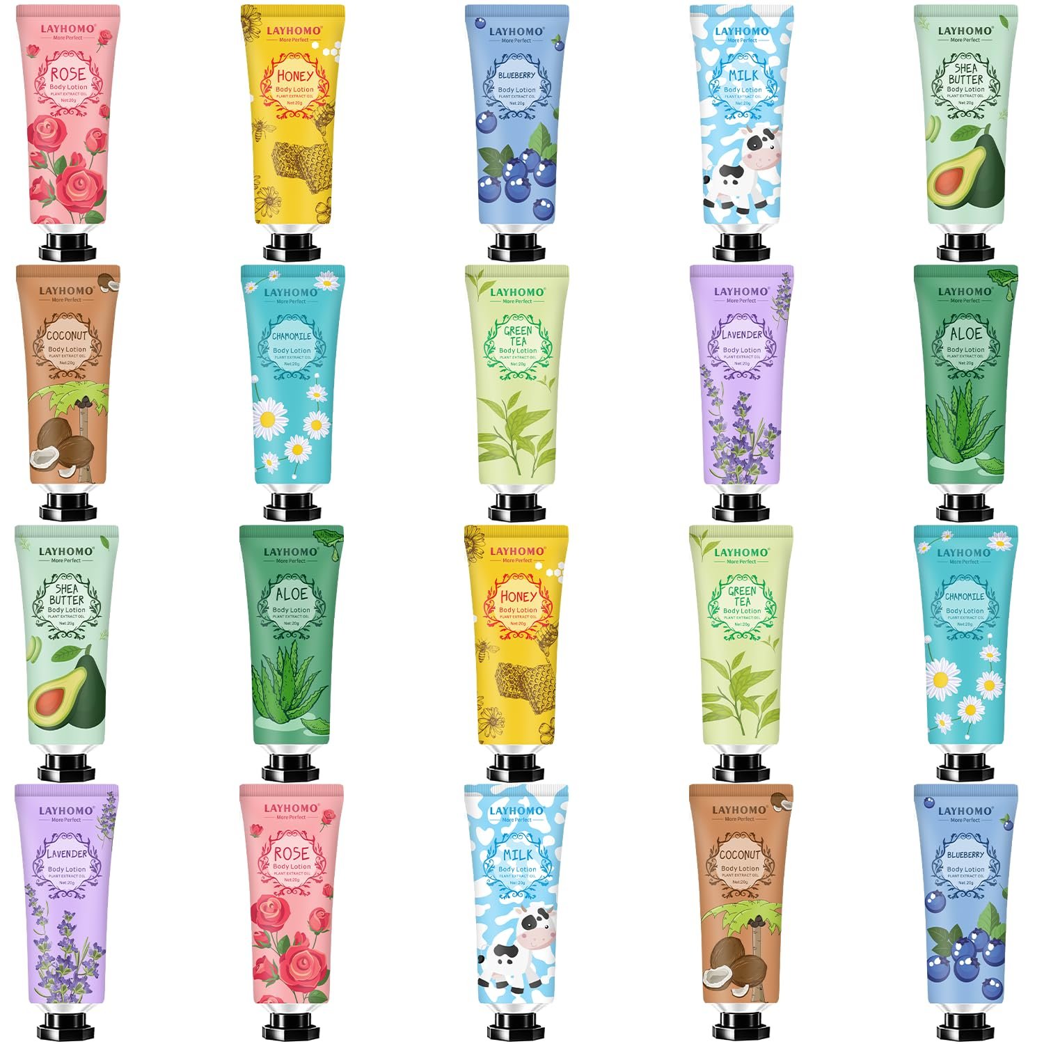 20 Pack Mini Body Lotion Gift Bulk for Dry Skin,Travel Size Small Body Cream With Shea Butter Natural Fragrance Moisturizing Body Lotion for Women Men,Gifts for Women,Gift for Her Thank You Gift