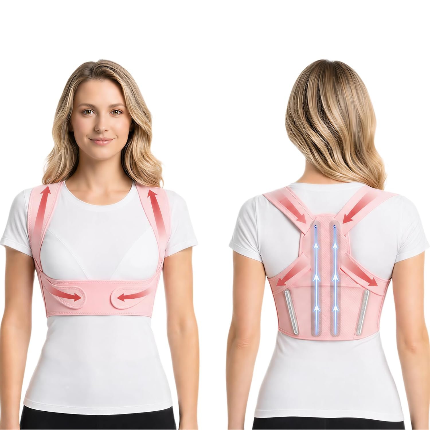 Back Brace Posture Corrector for Women – Adjustable Posture Brace for Women Under Clothes – Back Brace for Posture Upper Back Support – Invisible Comfort for Office Daily Wear – Comfortable Hunchback Slouching for Neck Shoulder Back Straightener (Medium)