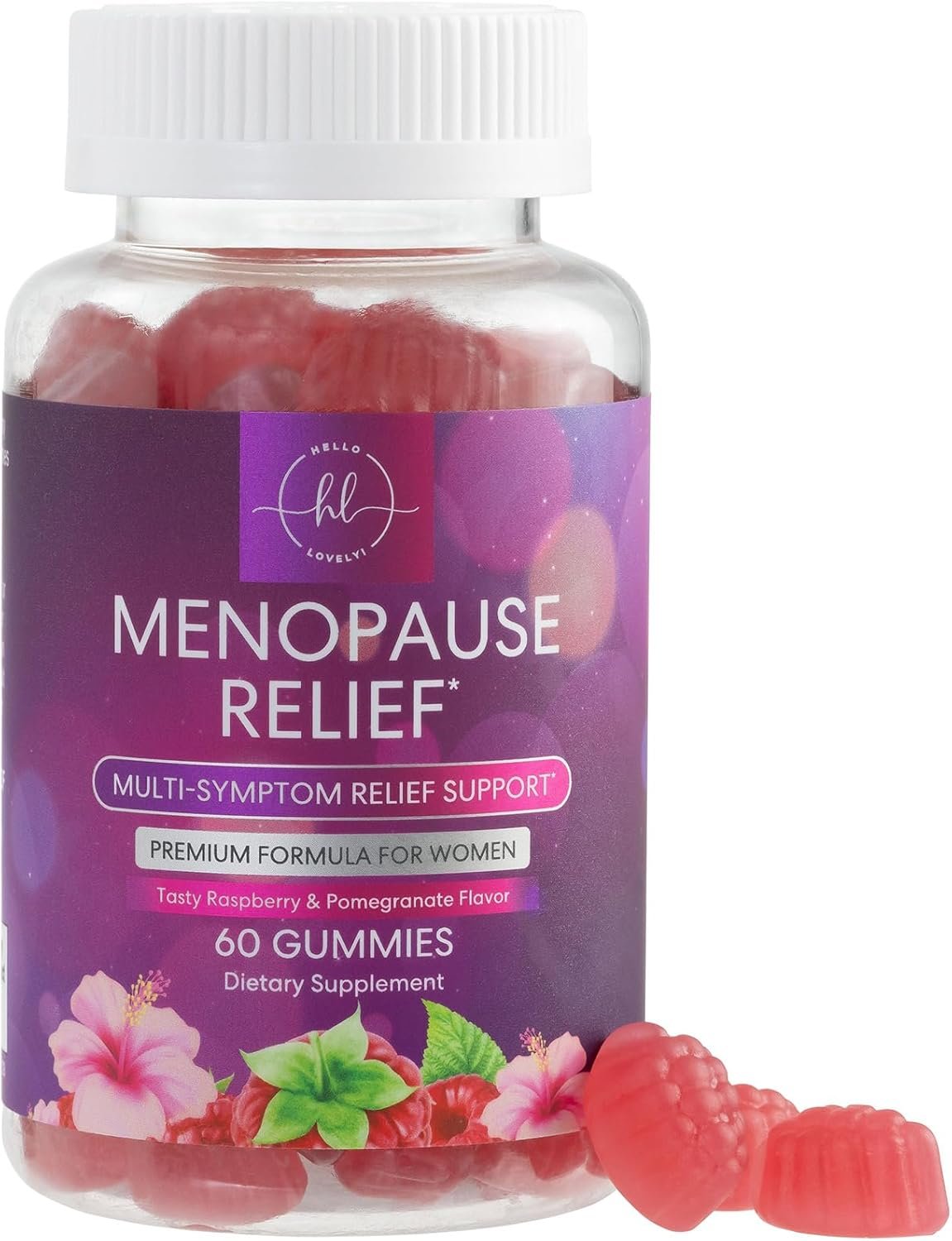 Menopause Supplements for Women – Complete Natural Mild Hot Flashes & Night Sweats Support, Multi Benefit Menopause Relief Gummy, Support for Balance & Energy, Gluten-Free & Non-GMO – 60 Gummies