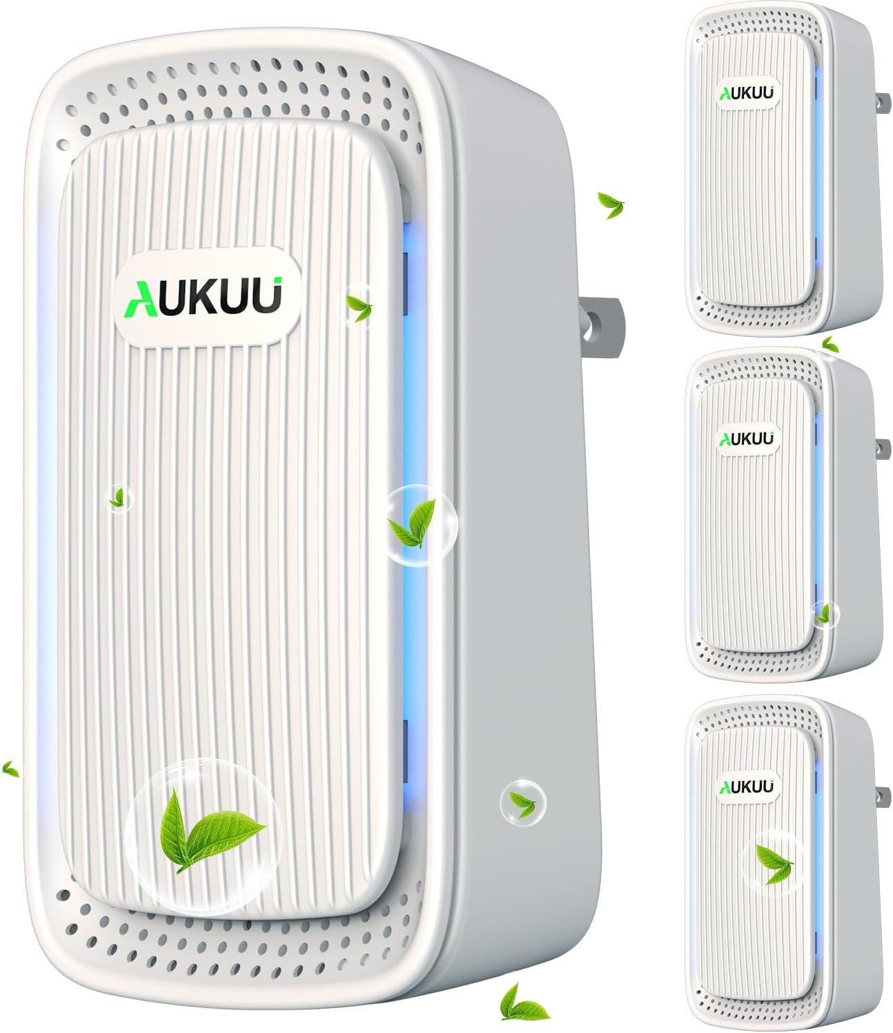 Air Ionizers (4 Pack）- Plug In Negative Ion Air Purifiers – Quiet Air Freshener for Home, Bedroom, Office, Basement – Portable Air Purifier Odor, Smoke, Dust, Pet Smell – Mini Air Cleaner White