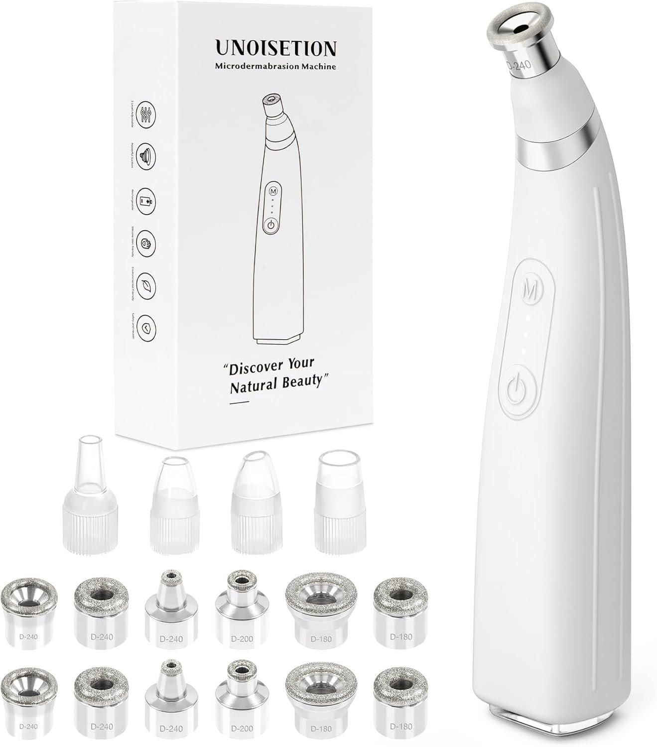 UNOISETION Diamond Microdermabrasion Machine, Portable Blackhead Remover Pore Vacuum, Dermabrasion Facial Machine for Exfoliation & Blackhead Removal