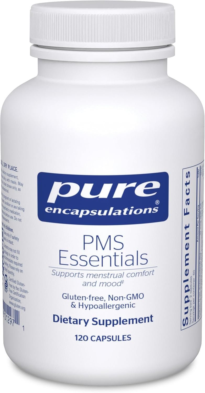 Pure Encapsulations PMS Essentials | Hypoallergenic Supplement Supports Menstrual Comfort, Fatigue, and Helps Lessen Cravings* | 120 Capsules