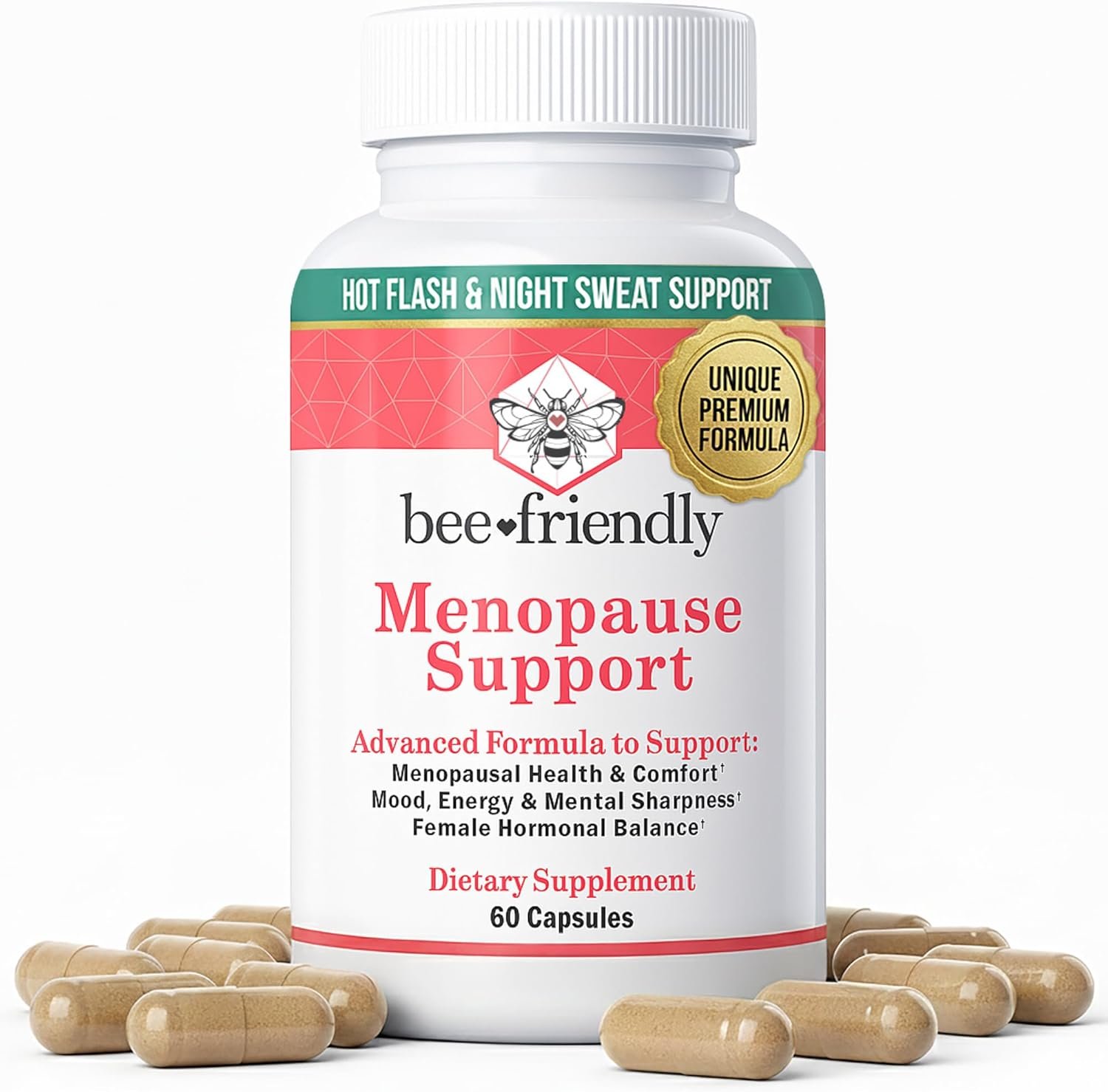 Menopause Supplements for Women, Relief of Hot Flashes, Night Sweats, for Menopausal Health, Comfort, Mood, Energy, Mental Sharpness, Hormonal Balance. DIM, Black Cohosh, Ashwagandha KSM-66 (60 caps)