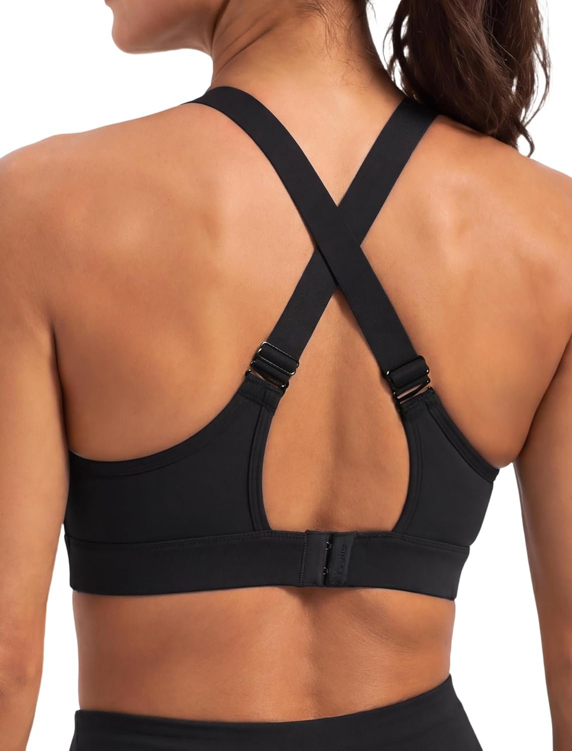 Yvette Supportive Sports Bra Adjustable Straps Plus Size Workout Running High Impact Sports Bras for Women Sewn in Pads