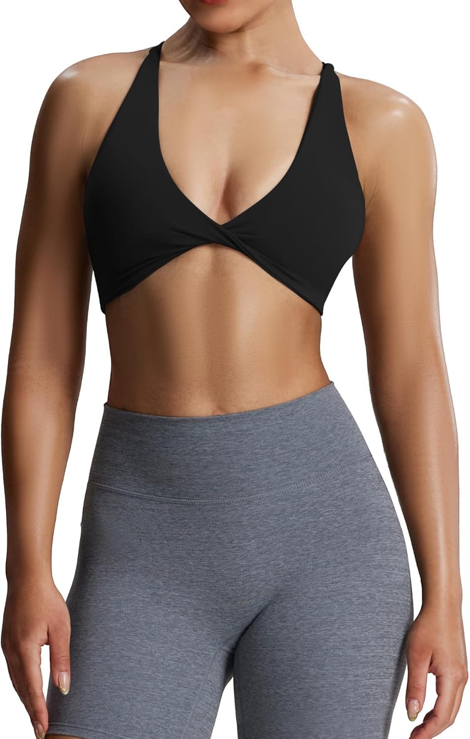 Aoxjox Women’s Workout Sports Bras Fitness Metamorph Sienna Twist Bra Yoga Crop Tank