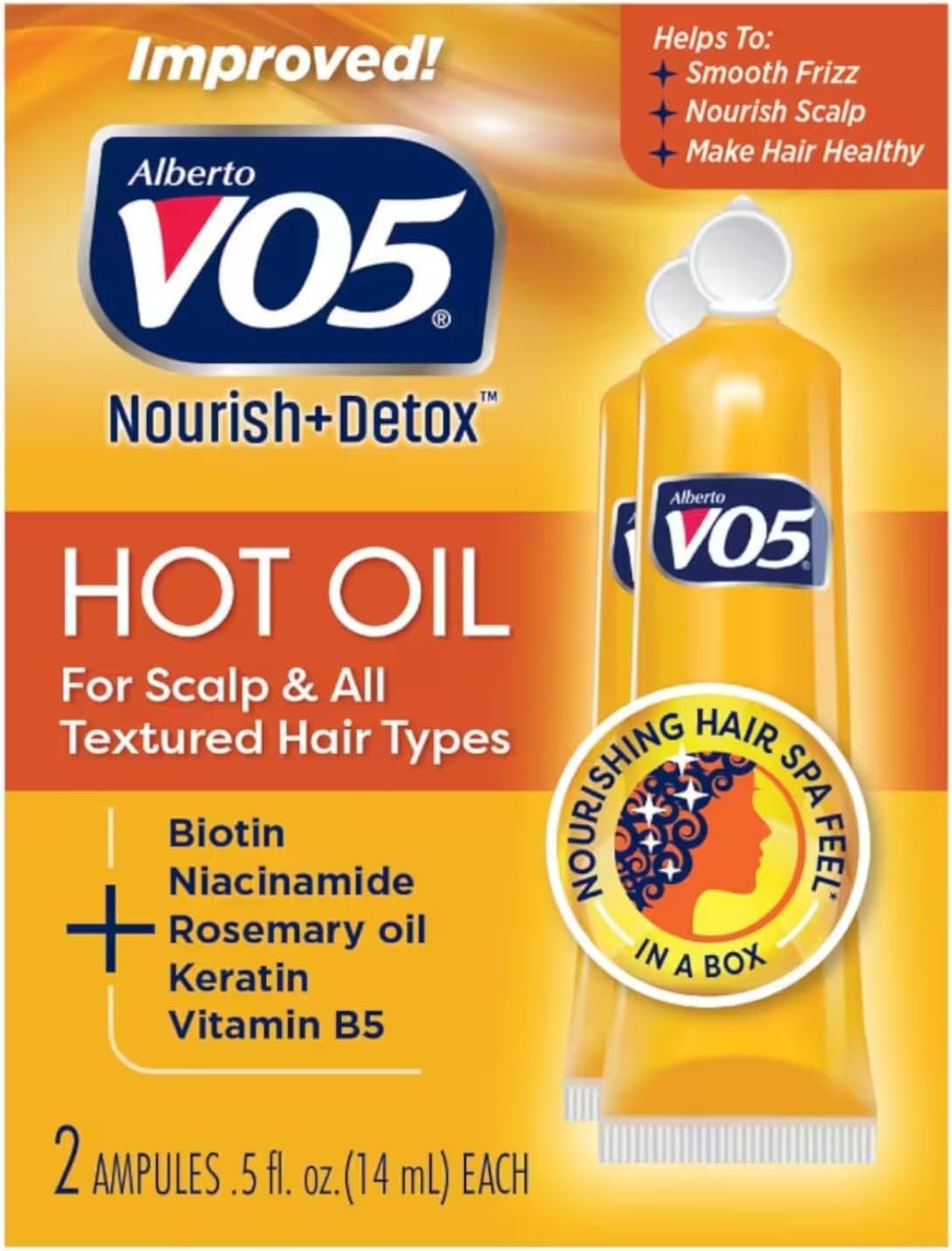 Alberto VO5 Moisturizing Hot Oil Treatment – Hot Oil Hair Treatment – Rehydrates and Protects Dry, Damaged Hair – With 5 Oils and 5 Vitamins – 0.5 oz