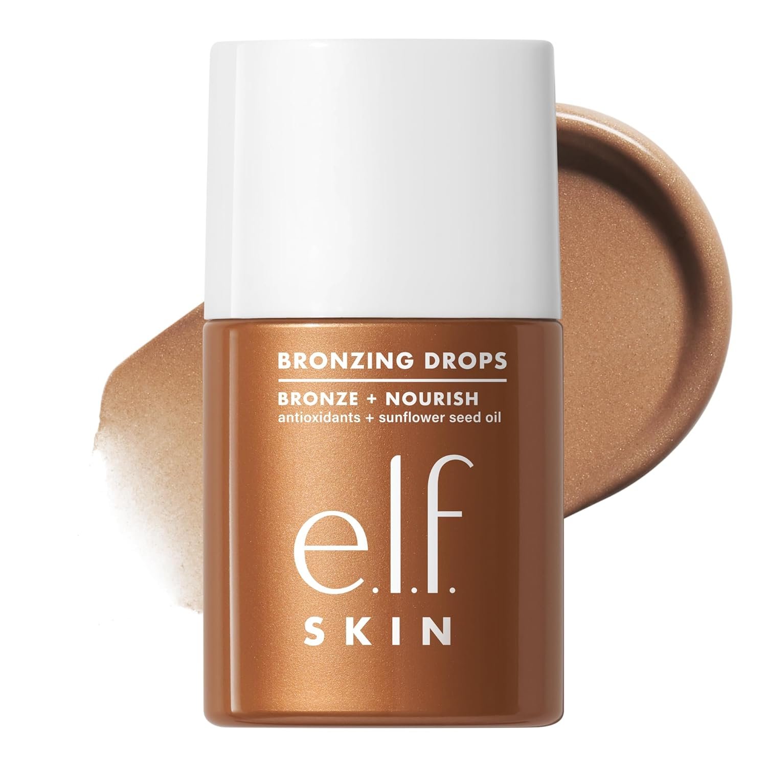 e.l.f. SKIN Bronzing Drops, Liquid Face Tinted Serum with Vitamin E & Sunflower Oil, Shimmer Finish, Vegan & Cruelty-Free, Rose Gold