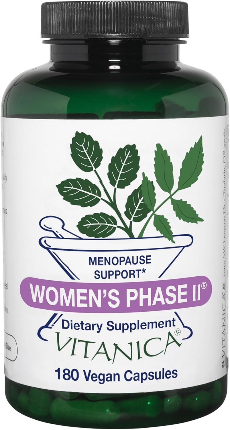 Vitanica Women’s Phase II, Menopause Support, Vegan, 180 Capsules