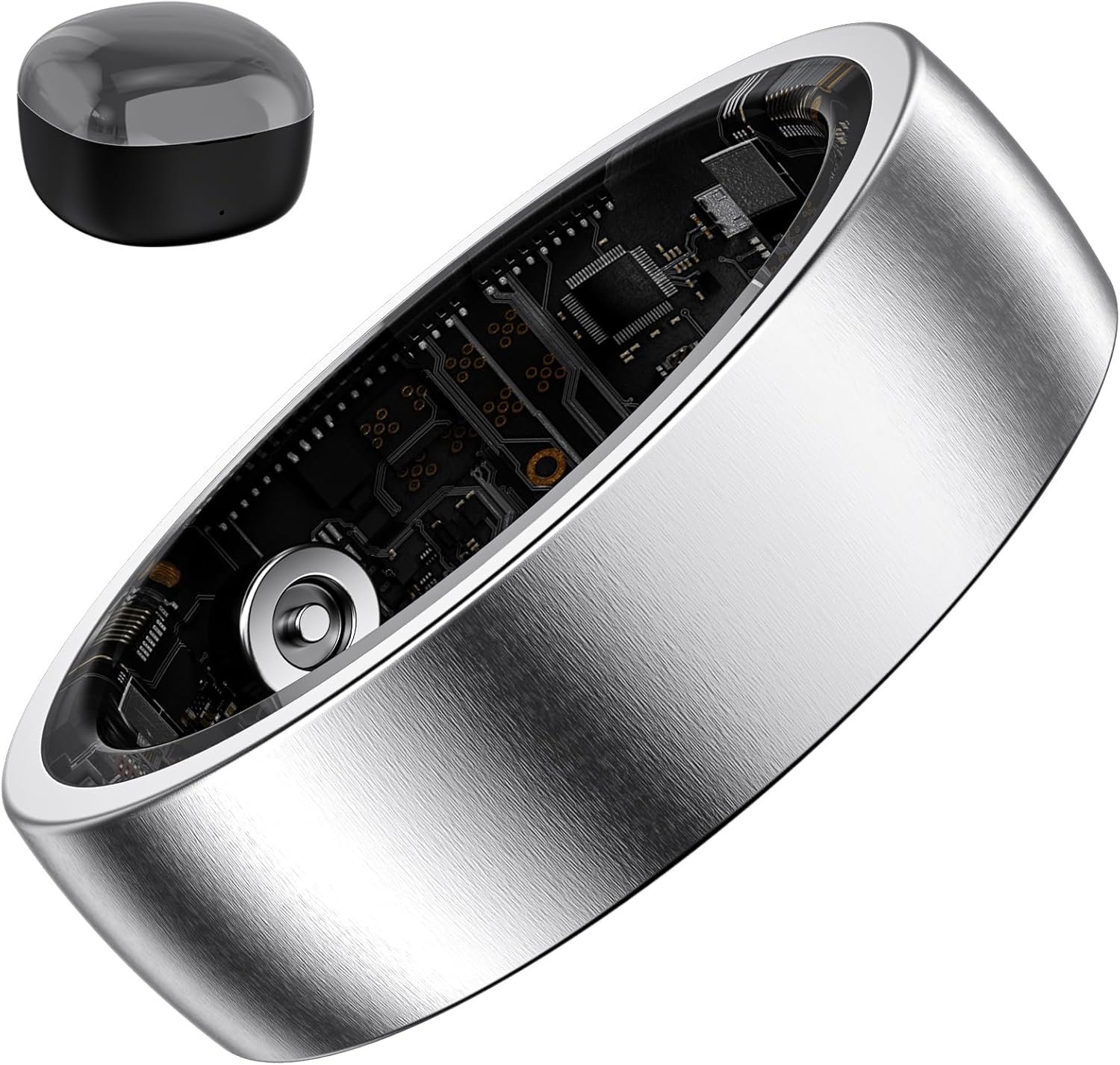 Smart Ring for Women – Health and Fitness Tracker with Heart Rate, SpO2, Sleep Monitoring, Calories, IP68 Waterproof Pedometer for Exercise (Silver 10)