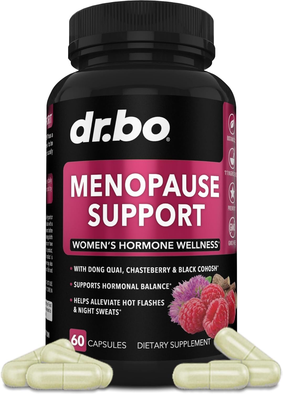 Menopause Supplements for Women Support Pills – Natural Menopause Relief for Hot Flashes, Night Sweats & Mood Swings with Dong Quai, Chasteberry & Black Cohosh – Hormone Balance for Women Supplement