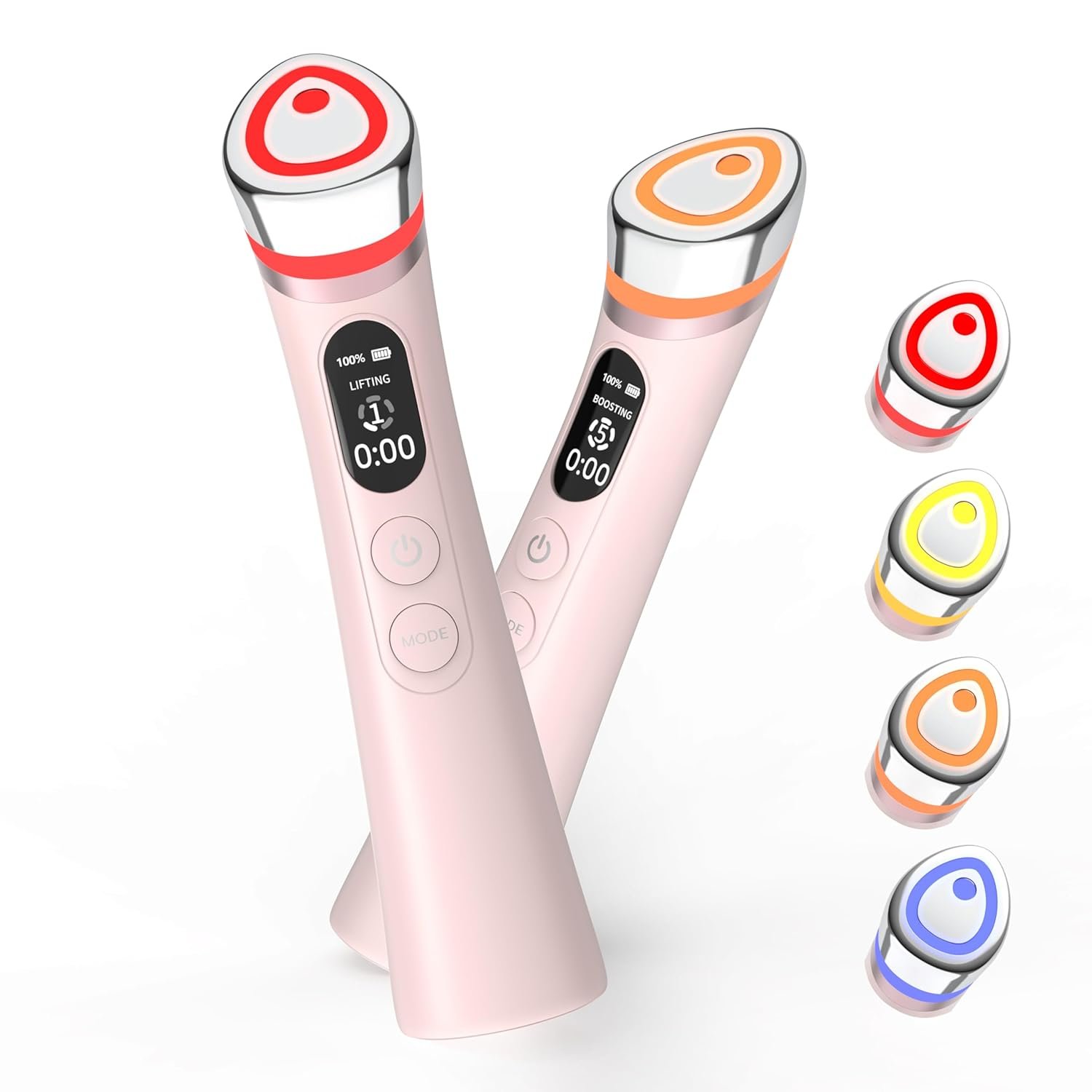 Face Lift Device – 8 in 1 Skin Tightening and Lifting, LED Light Therapy for Wrinkles, Korean Skin Care, Spa-Grade Facial Massager Lifting & Firming Beauty Massager (Pink)