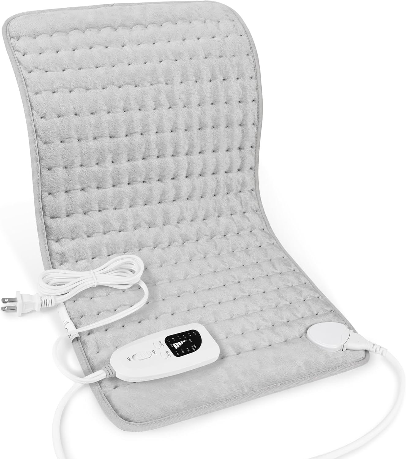 Deepsoon Heating Pad,Electric Heating Pads for Back,Neck,Moist Heating Pad for Abdomen Shoulder Knee Legs,Dry/Moist Heat&Auto Shut Off,Mother’s Day Birthday for Men and Women,Light Gray,24×12 Inch