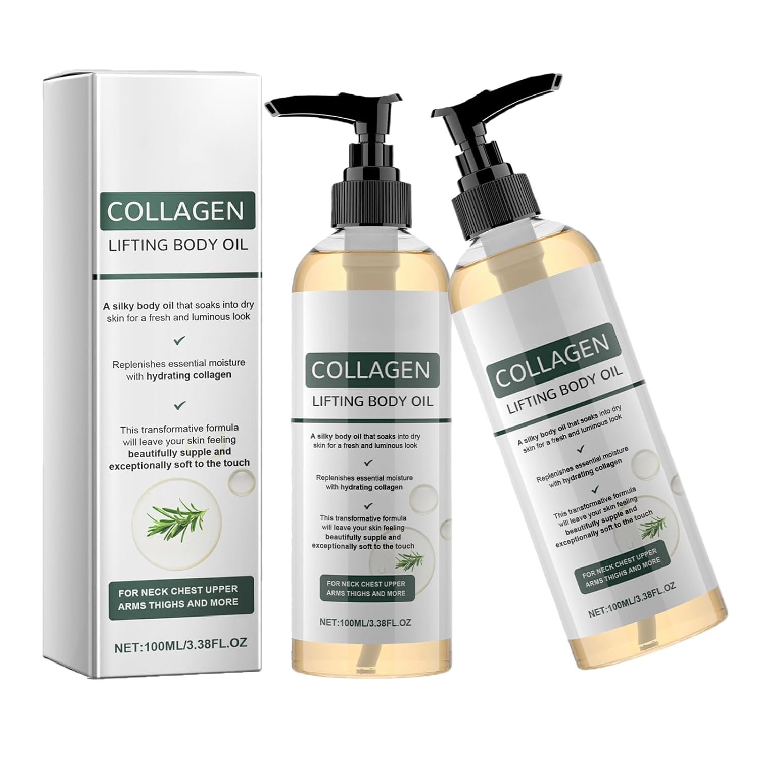 Hydrating Collagen Oil,2pcs Collagen Lifting Body Oil