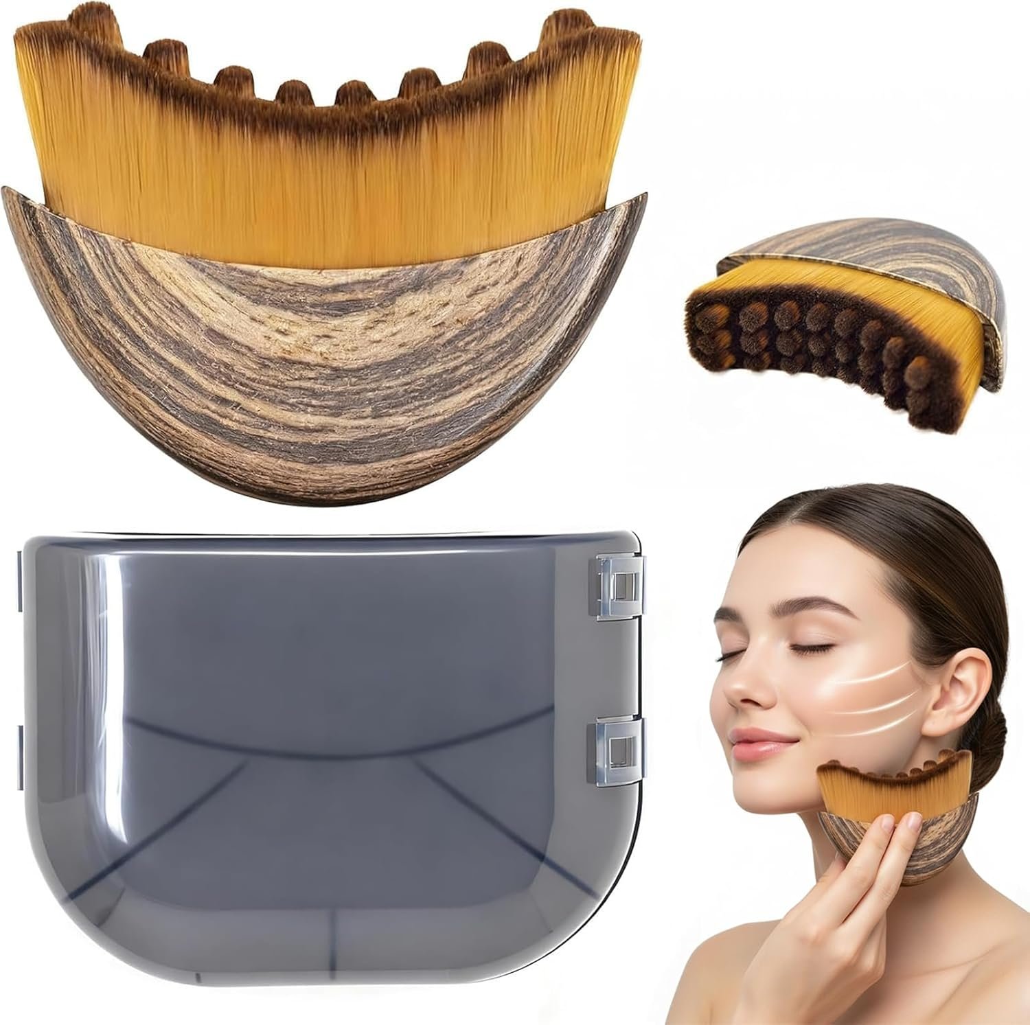Lymphatic Drainage Face Brush – Dry Brush for Face Lifting & Contour, Manual Facial Cleansing Brush with Soft Bristles, Gua Sha Alternative for Reducing Puffiness & Face Sculpting