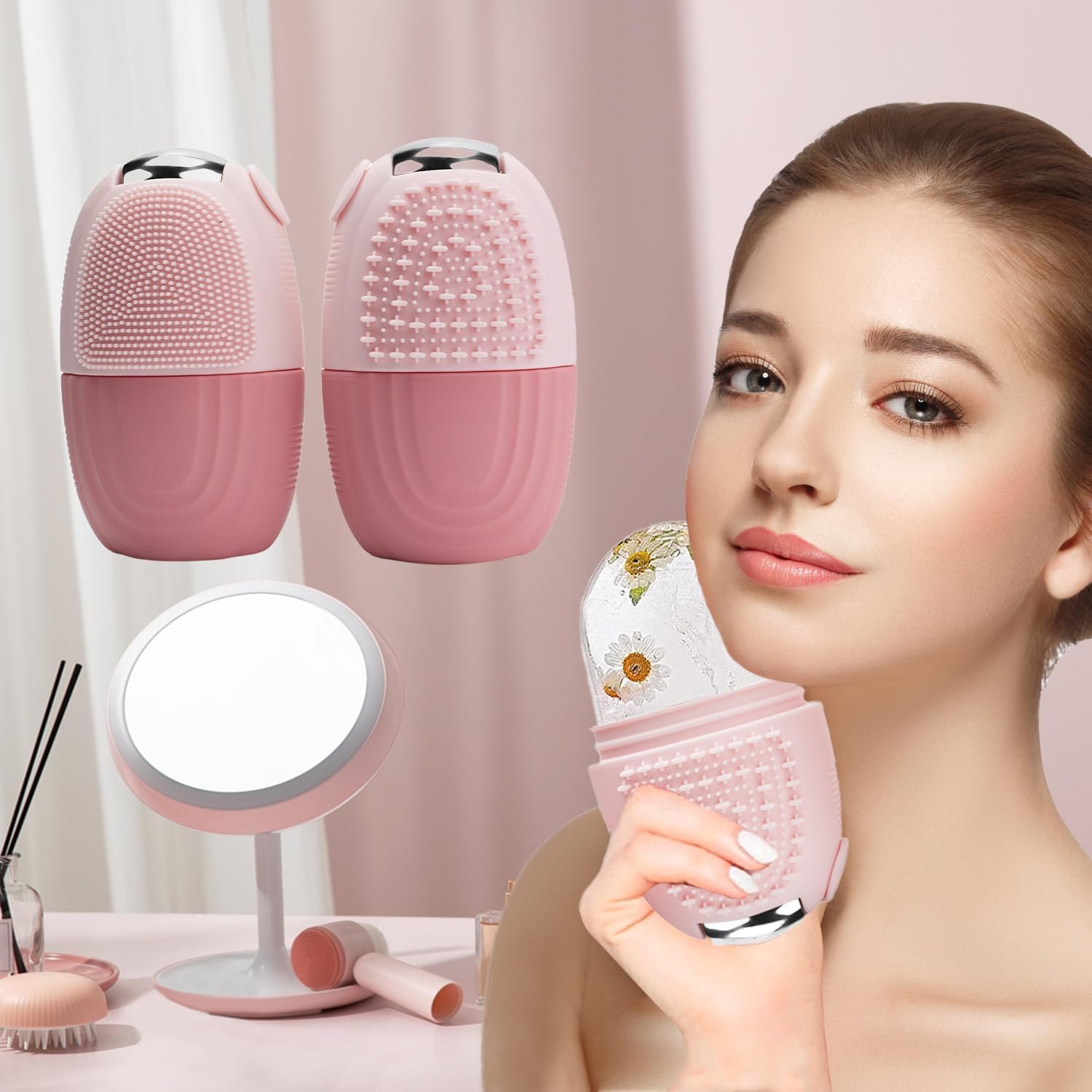Ice Roller for Face-Face Ice Roller, Ice Roller for Face Women, Bubble Skincare Set, Refreshing Ice Face Roller for Skin Tightening & Puffiness
