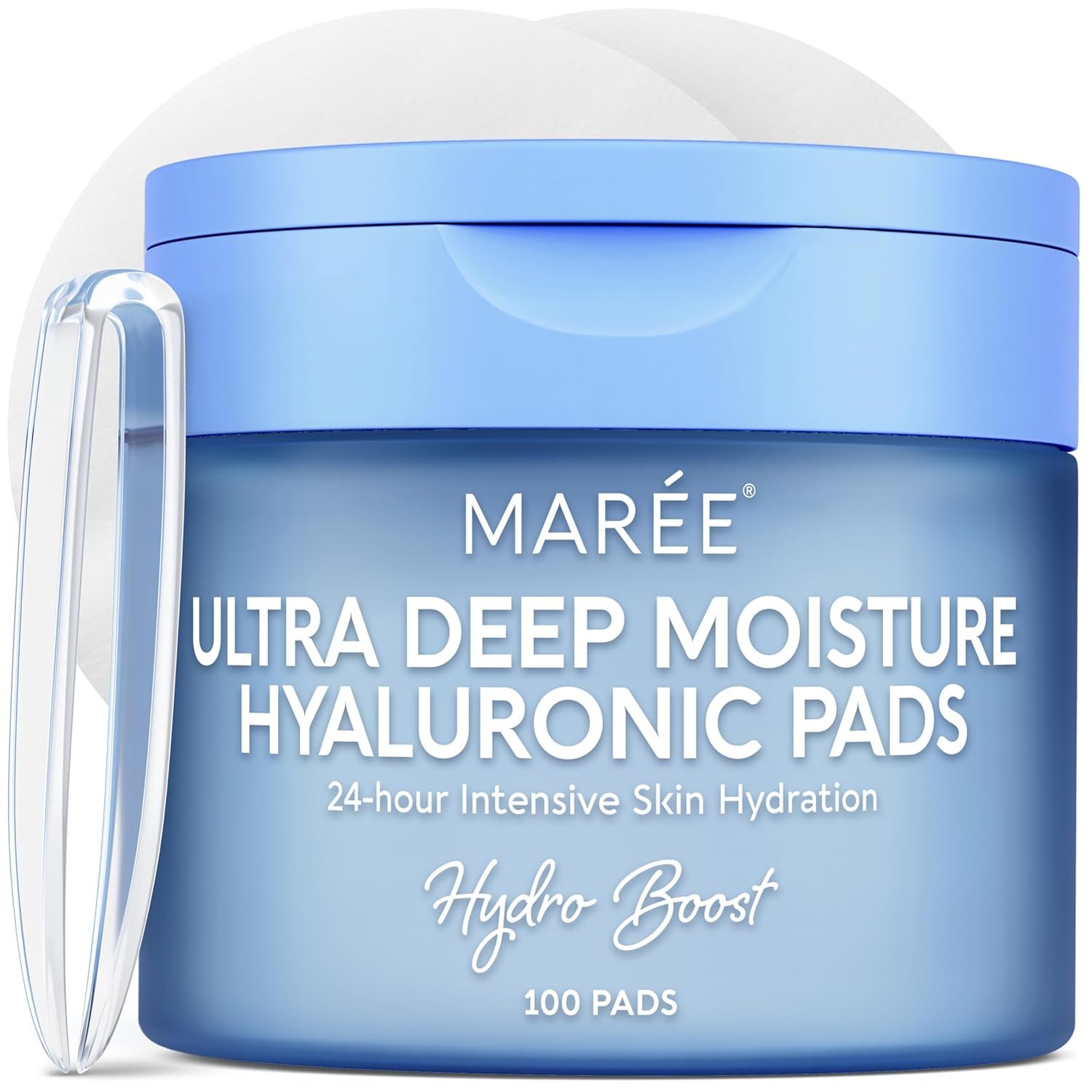 MAREE Hyaluronic Acid Toner Pads – Hydrating Face Wipes for Women Cleansing – Zero Pore Toning Brightening Exfoliating Face Pads – Pore Reducer Facial Peels – Acne Treatment Device
