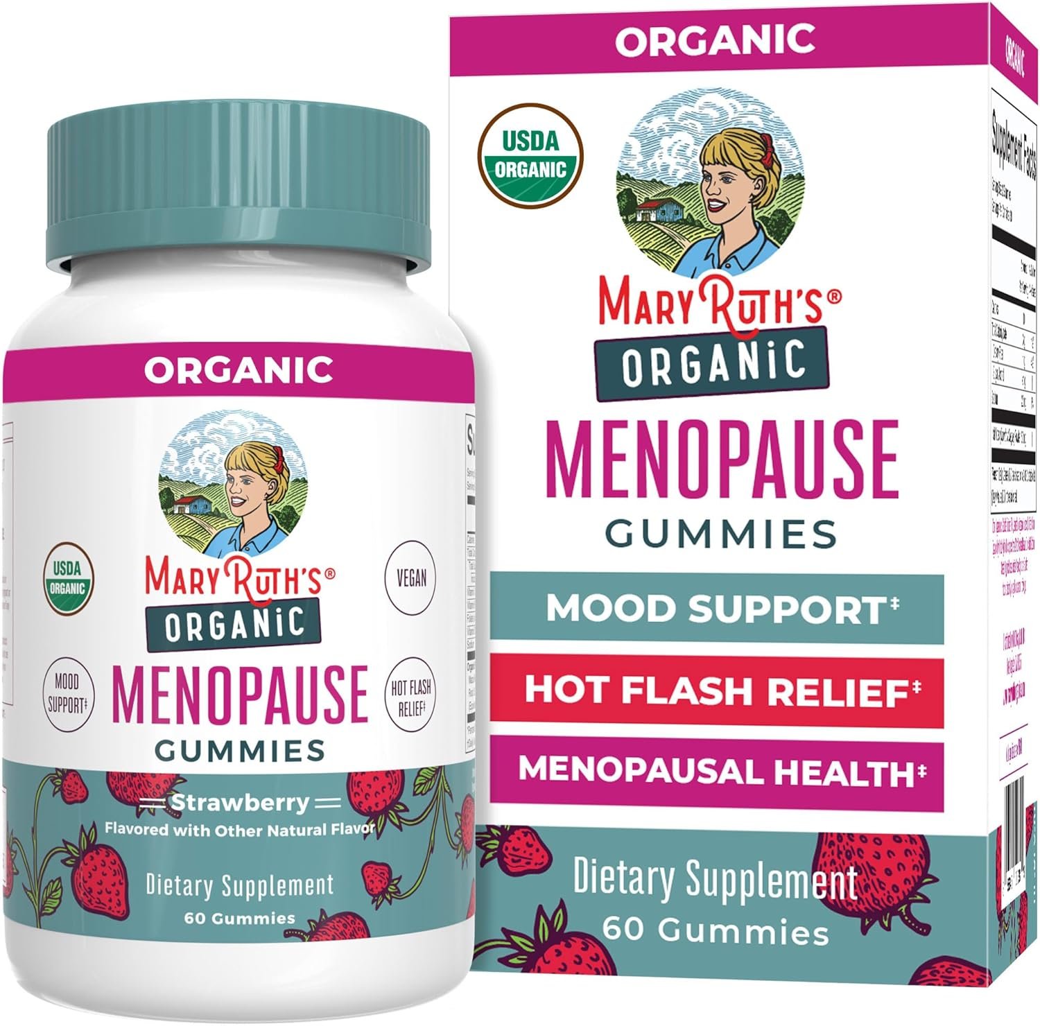 Organic Menopause Gummies by MaryRuth’s | Menopause Supplements for Women | Mood Support | Hot Flash Relief | Maca Root | Black Cohosh | USDA Organic | Non-GMO | Vegan | 30 Servings