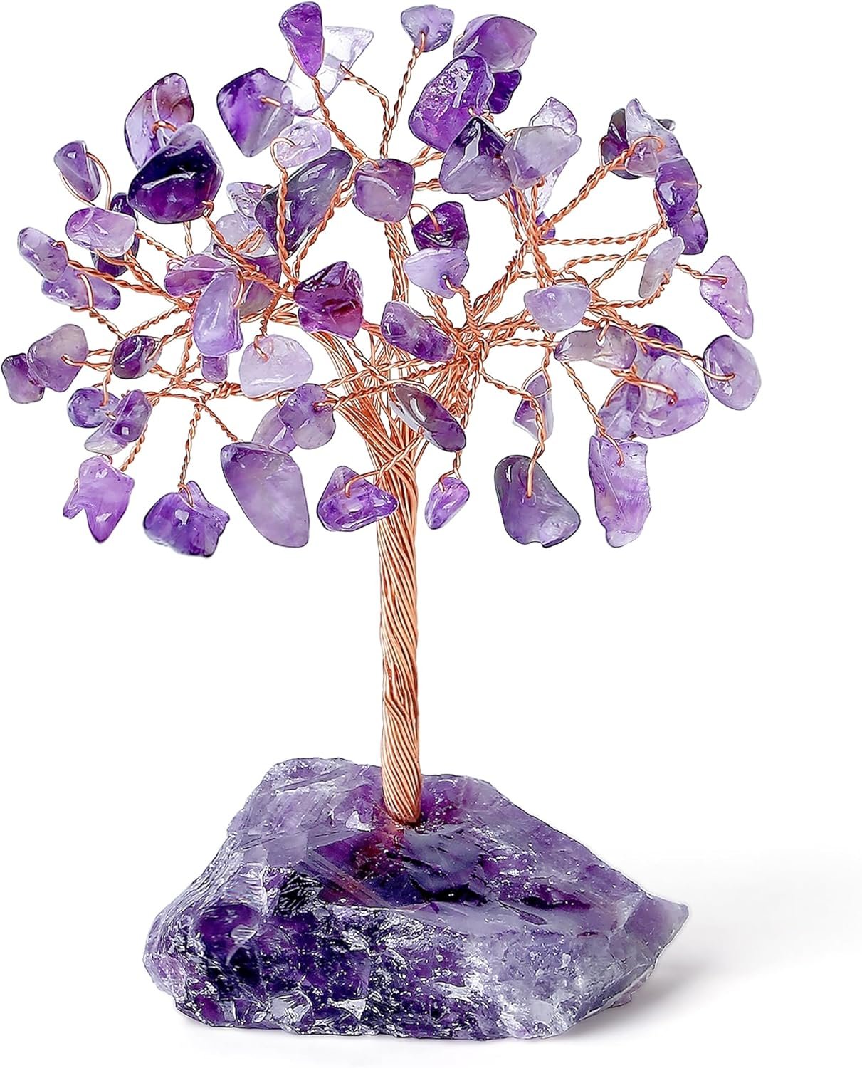YATOJUZI Natural Amethyst Crystal Tree Purple Gifts for Women Mom Office Desk Decor Cubicle Decorations Meditation Accessories 3.93″-4.52″ Money Fengshui Trees of Life