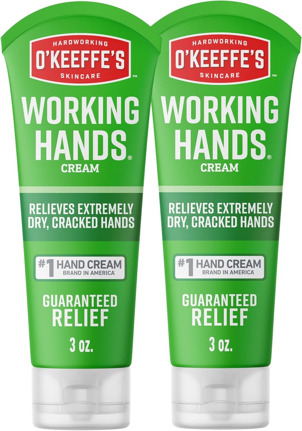 O’Keeffe’s Working Hands Hand Cream for Extreme Dryness – 3 oz Tube (2 Pack) – Repairing Skincare for Cracked, Dry Hands