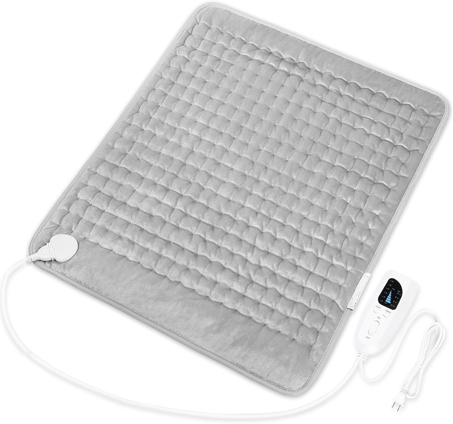 Deepsoon Heating Pad,Electric Heating Pads for Back,Neck,Moist Heating Pad for Abdomen Shoulder Knee Legs,Dry/Moist Heat&Auto Shut Off,Mother’s Day Birthday for Men and Women,Light Gray,24×20 Inch