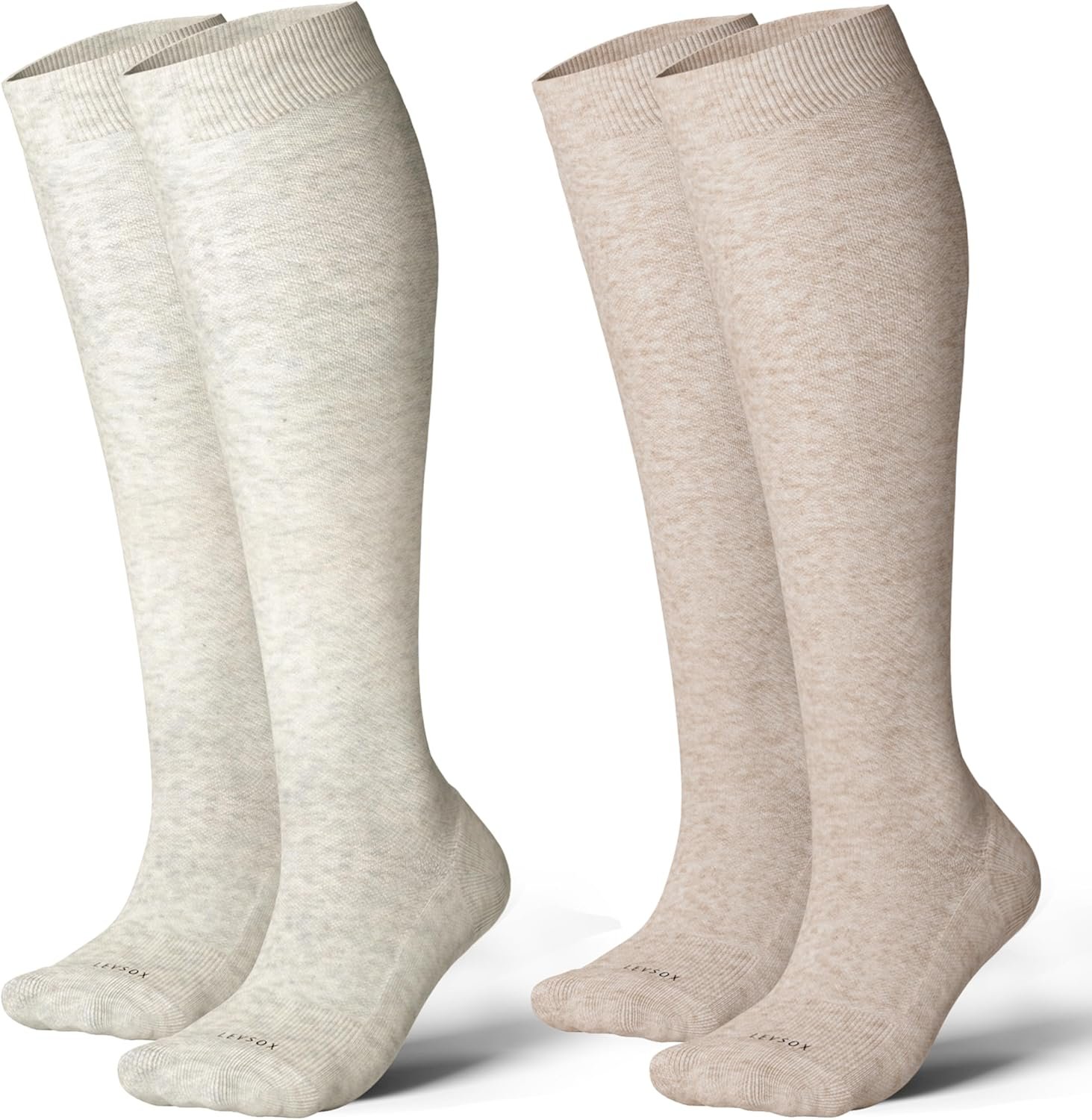 LEVSOX Cotton Compression Socks for Women&Men 20-30mmHg Knee High Cute Support Sock for Nurses Pregnancy Travel