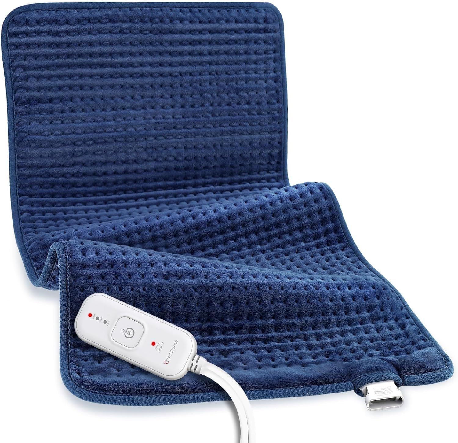 Comfytemp Extra Large Heating Pad for Back & Period, 33”x 17” King Size FSA Eligible Pack, Birthday Gifts for Women Men Mom Dad & Mother Day Gift, HSA Electric XL Heat Wrap for Body, Washable, Blue
