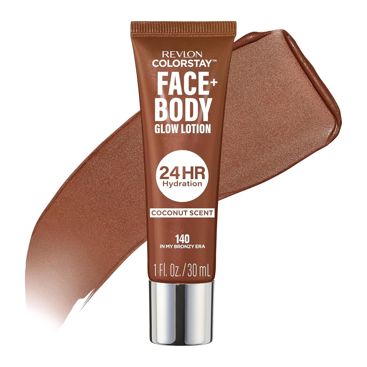 REVLON ColorStay Face & Body Glow Lotion, Hydrating Glow Moisturizer, 24HR Hydration, Illuminating Luminizing Shimmer, 140 In My Bronze Era
