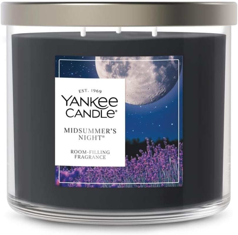 Yankee Candle Mid Summer’s Night Scented Candle, 14.5oz 3-Wick Candle Jar with up to 40 Hours Burn Time, Giftable