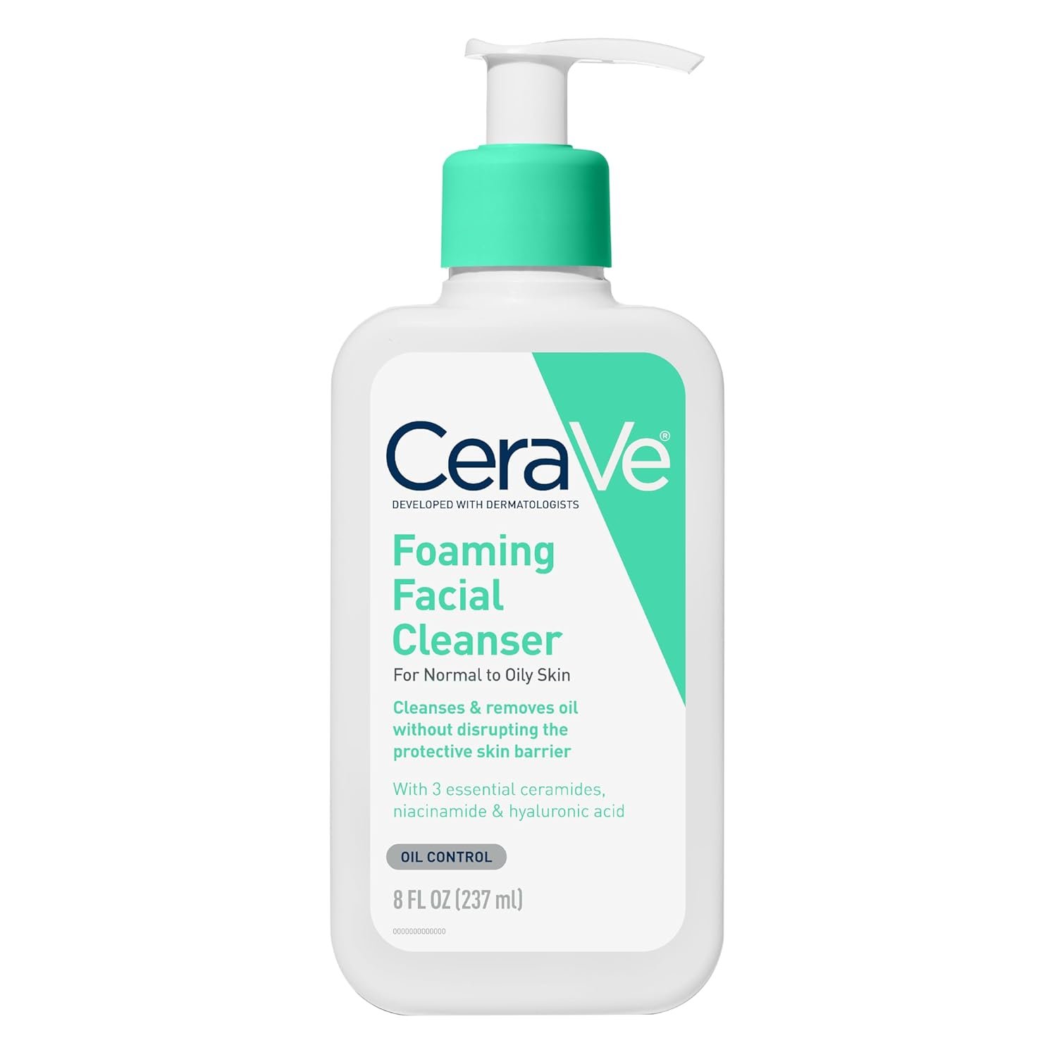 CeraVe Foaming Facial Cleanser, Daily Face Wash for Oily Skin, Hyaluronic Acid + Ceramides + Niacinamide, Fragrance Free, Non-Drying Oil Control Face Wash, 16 Fluid Ounces