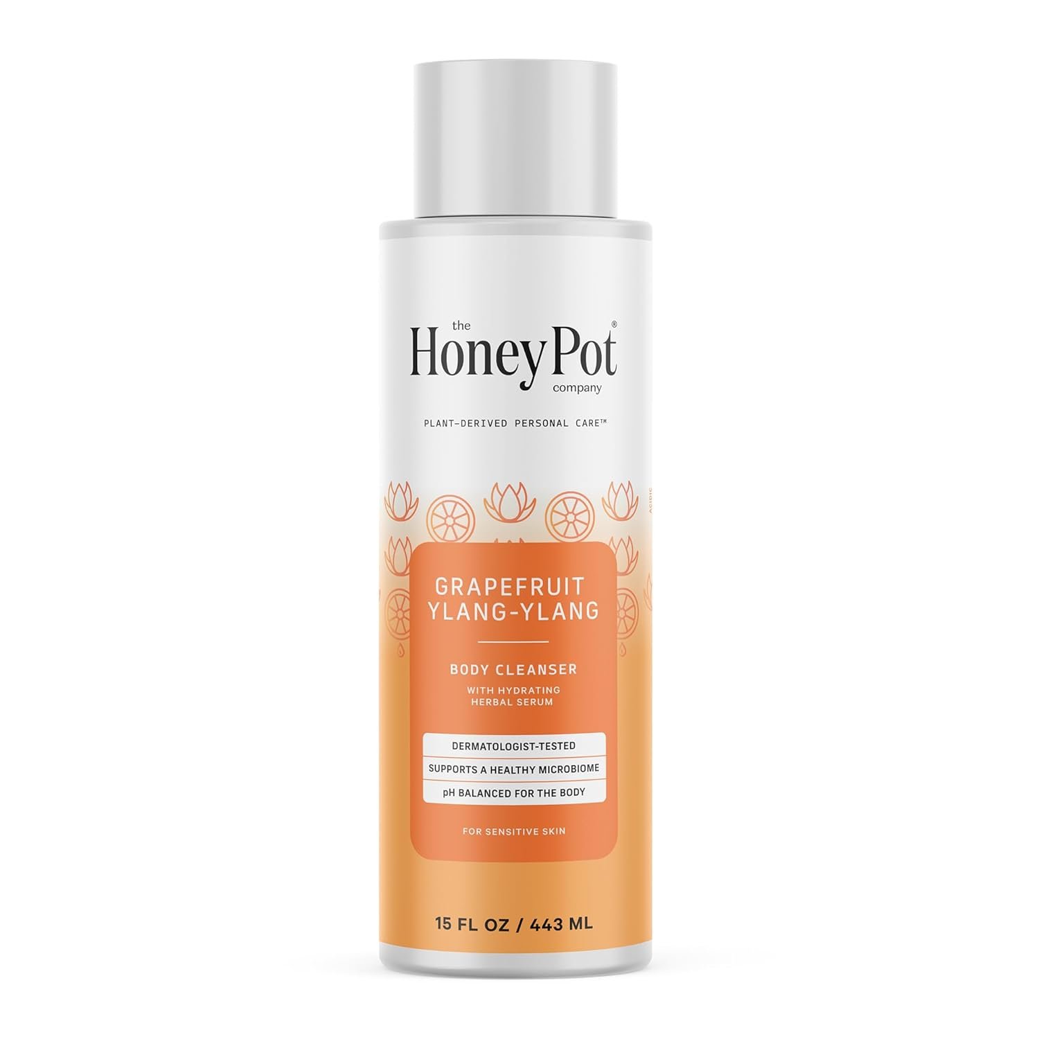 The Honey Pot Company – Body Wash for Women – Grapefruit Ylang Ylang Hydrating Body Cleanser – Moisturize & Cleanse Skin – Free of Parabens & Sulfates – 15 Fl. Oz