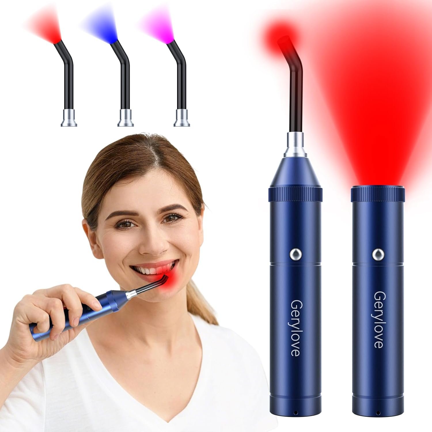 Red Light Therapy Device Rechargeable Infrared Light Wand for Body Pain Relief for Women Men Elders Dogs on Lips Mouth Nose Ear Hands Feet Knee Ankle Joint Muscle,Blue