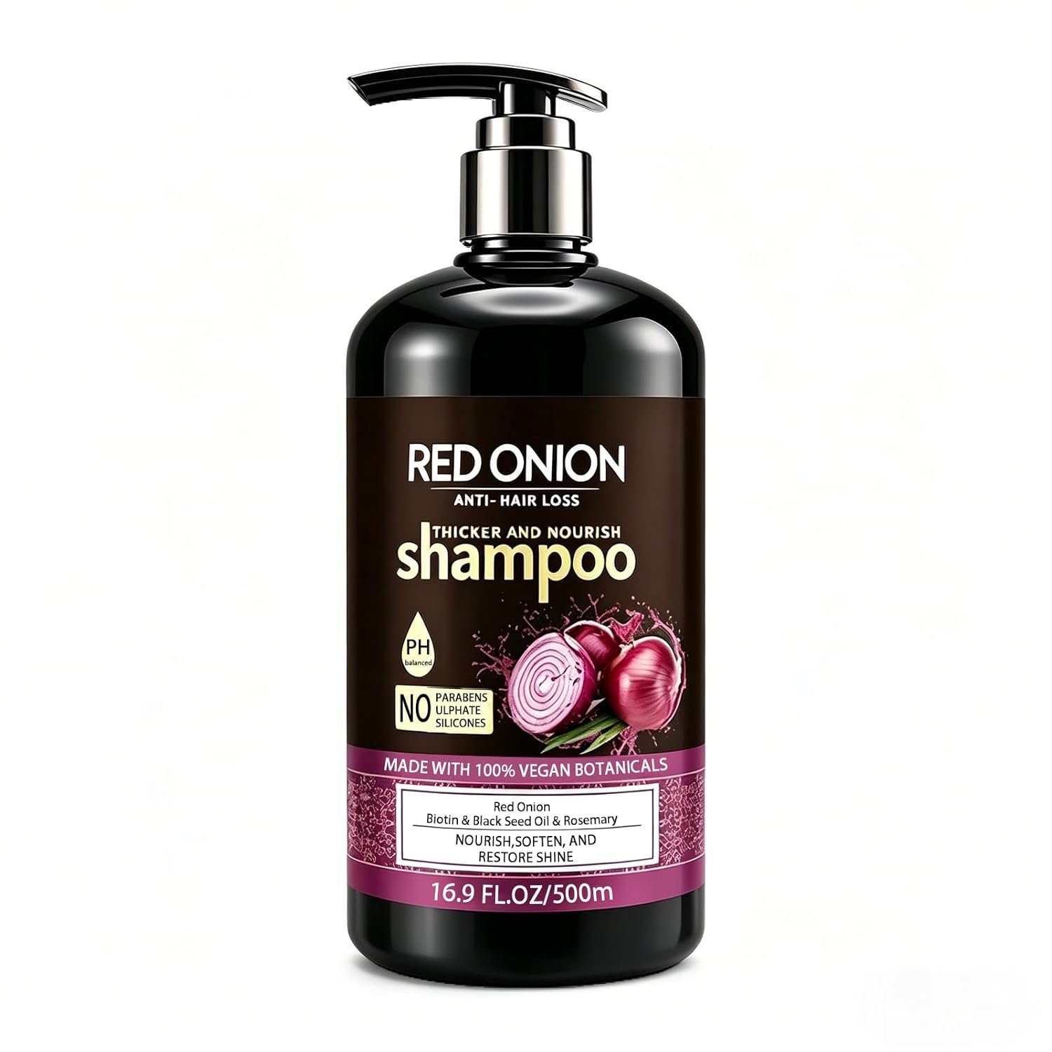 Onion Shampoo for Hair Growth, Anti Hair Loss & Thickening Formula With Biotin, Rosemary & Keratin– 500ML Shampoo for Thinning Hair for Women & Men, 16.9 fl oz each