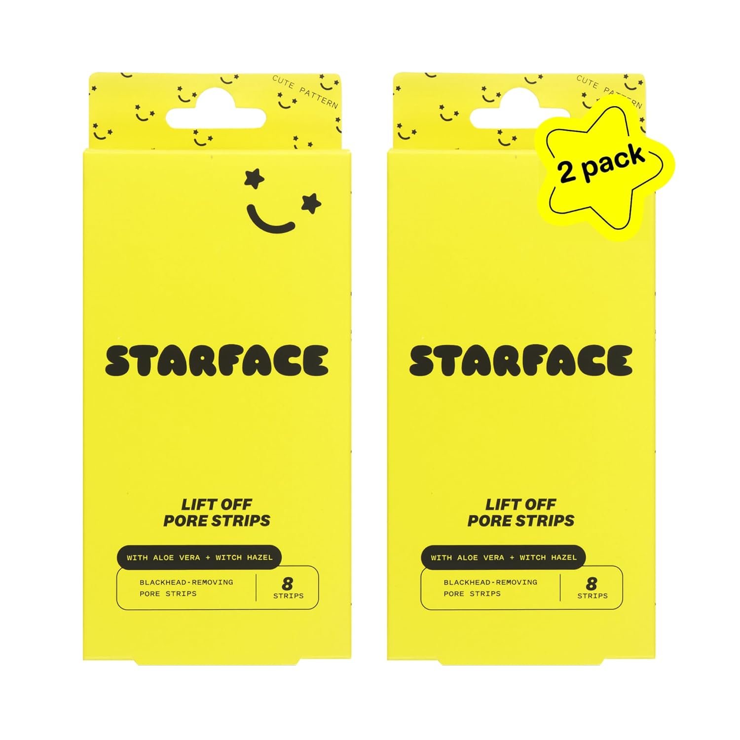 Starface World Lift Off Pore Strips, Blackhead Remover, Deep Cleansing Nose Strip, Patches for Pores (8 count, Pack of 2)
