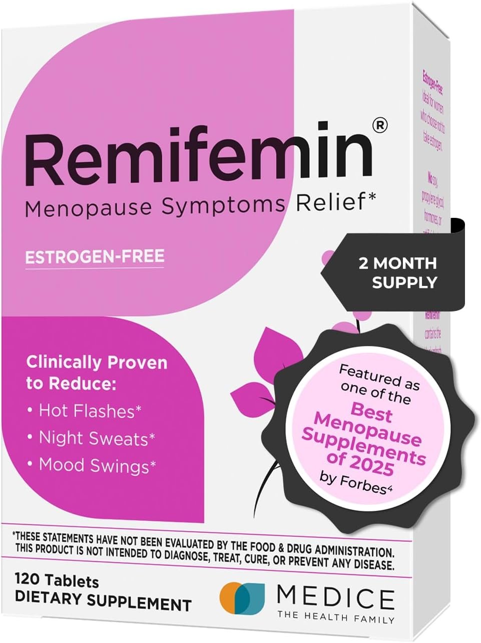 Remifemin Menopause Symptoms Relief – Clinically Proven Ingredients – Menopause Supplements – Black Cohosh – Estrogen-Free – Made in Germany – 120 Tablets