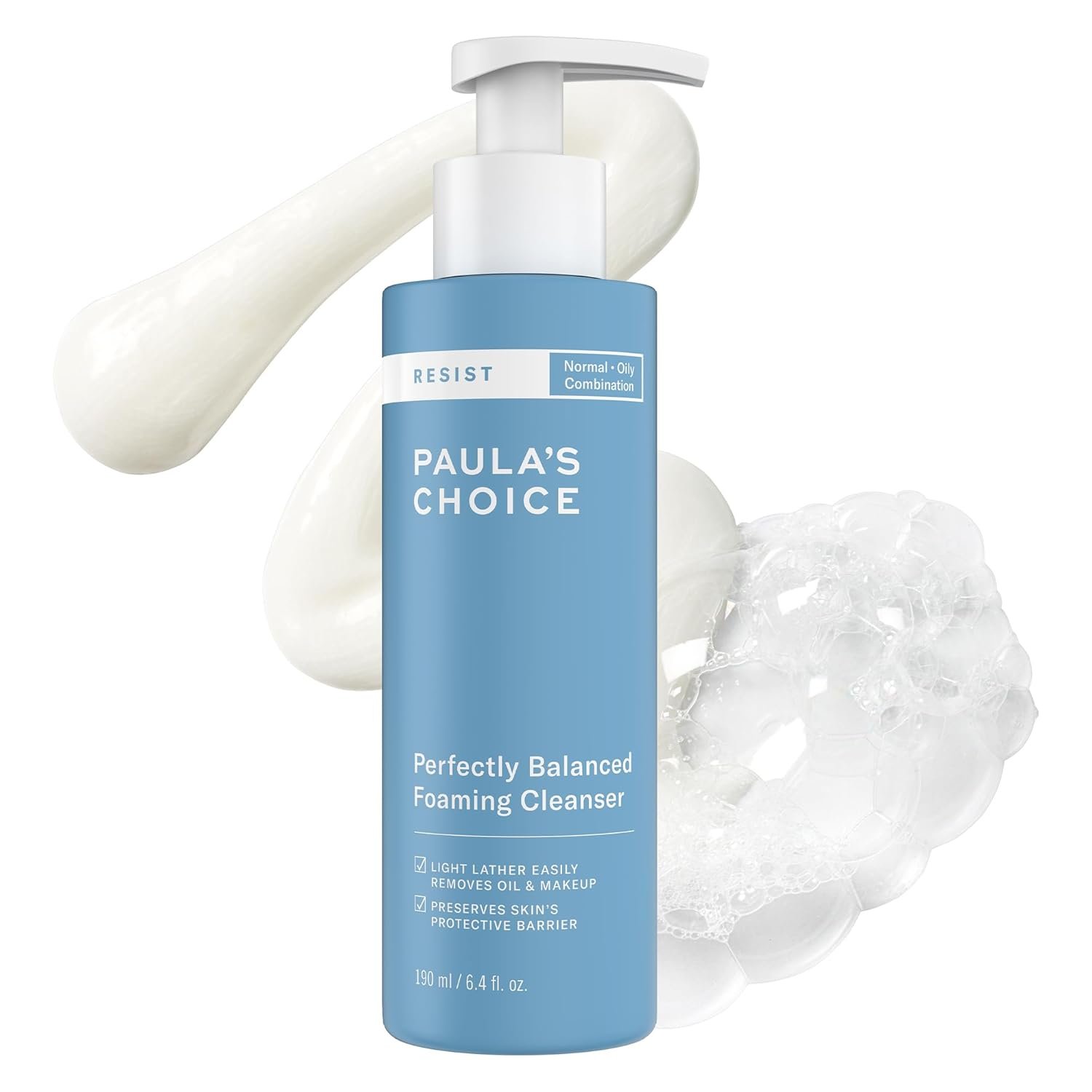 Paula’s Choice RESIST Perfectly Balanced Foaming Facial Cleanser, Face Cleanser with Hyaluronic Acid & Aloe, Anti-Aging Face Wash, Large Pores & Oily Skin, Fragrance-Free