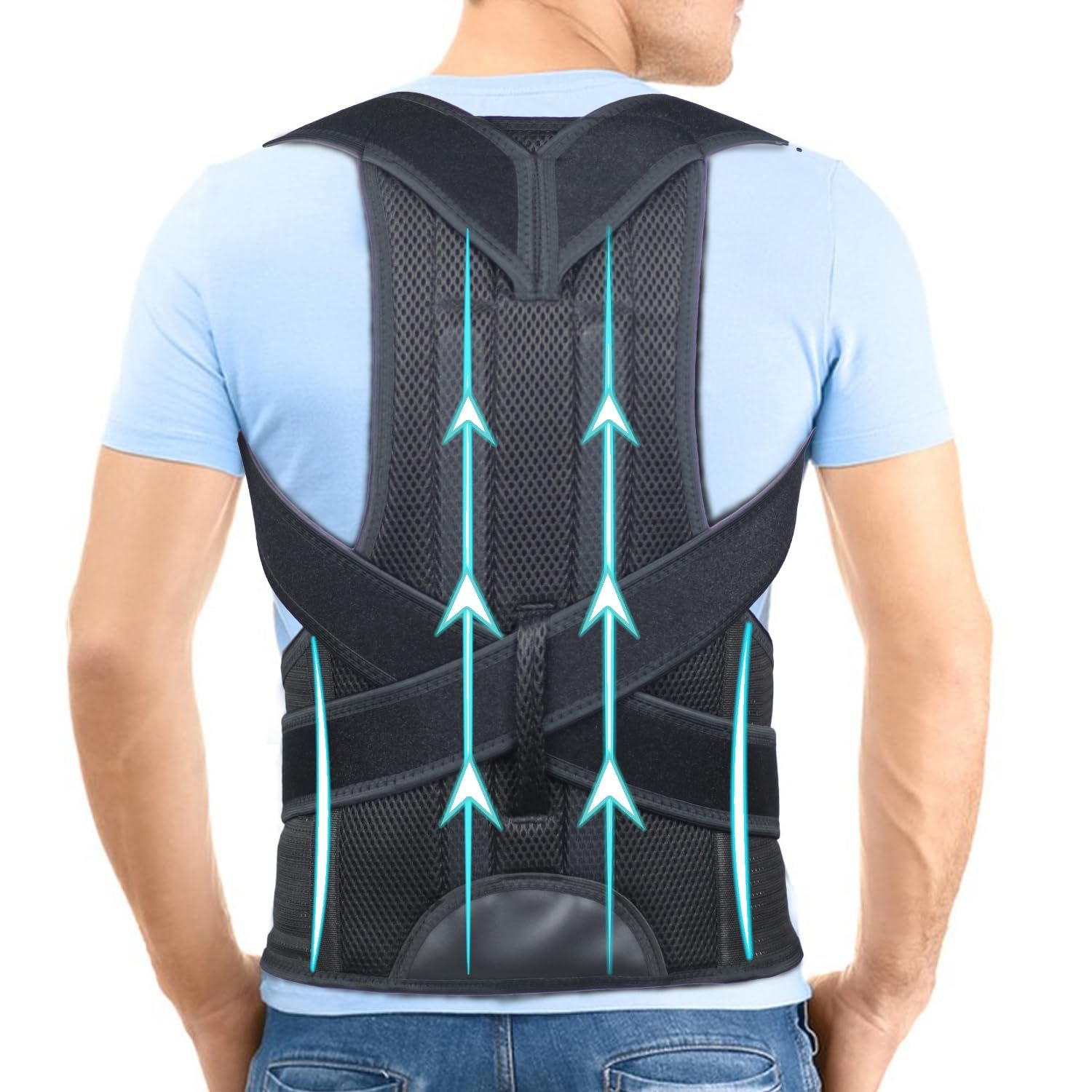 Posture Corrector for Men and Women – Back Brace Full Back Support Straightener for Hunchback – Upper and Lower Lumbar to Relieve,Small(24-29 Inches)
