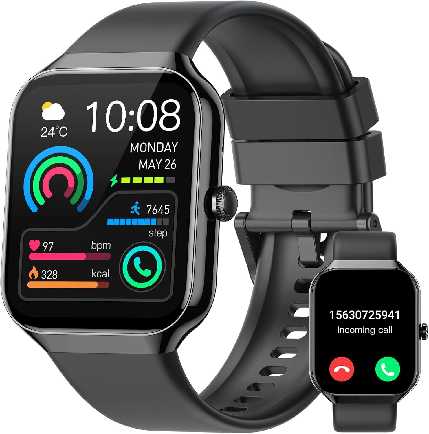 Smart Watch, 1.96″ HD Smartwatch for Men Women (Answer/Make Call), 2026 Fitness Activity with Heart Rate/Sleep Monitor/Pedometer, IP68 Waterproof, 113+ Sport Modes Running Watch for Android iOS