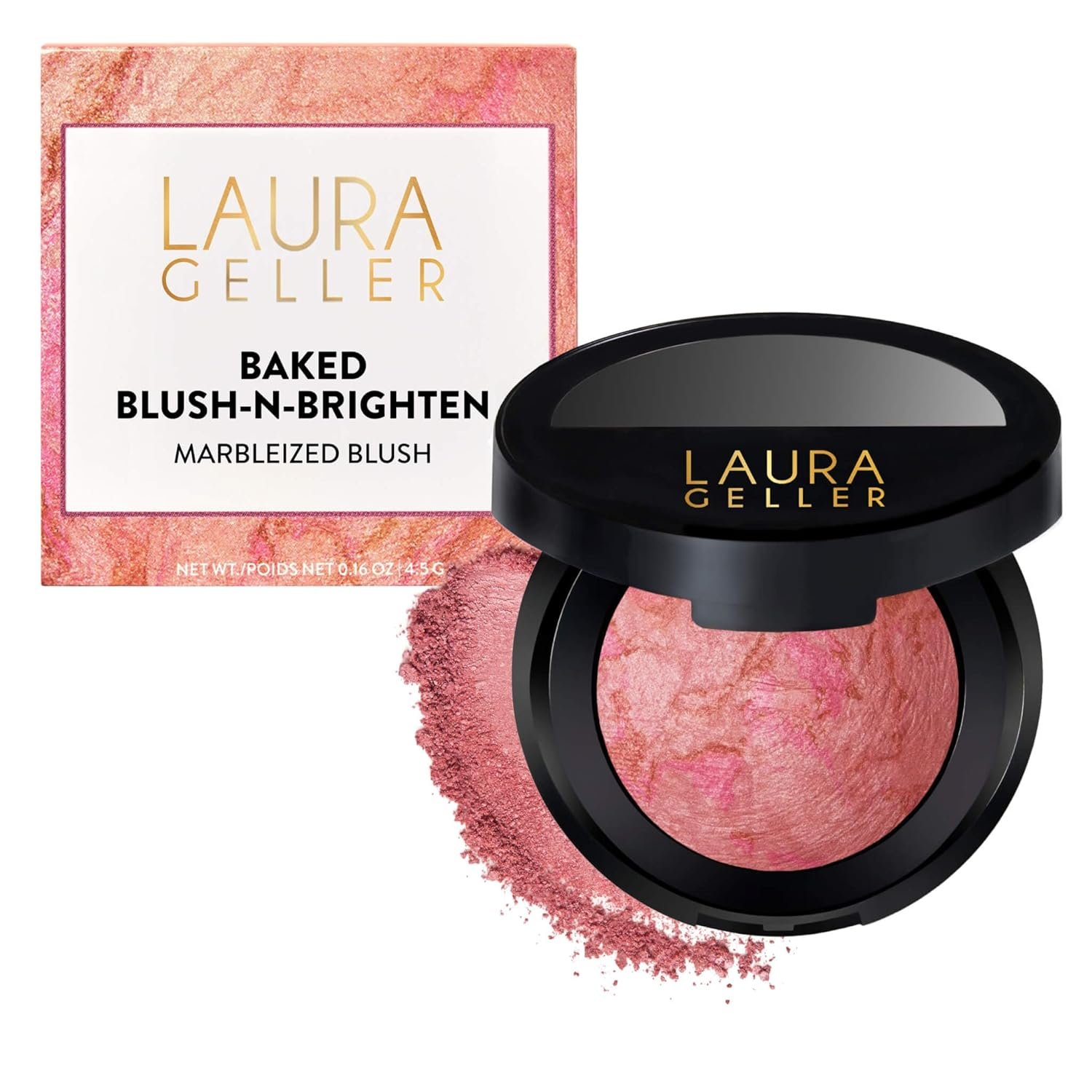 LAURA GELLER NEW YORK Baked Blush-n-Brighten for Mature Skin – 01 Pink Buttercream- Powder Blush Won’t Settle into Fine Lines – Buildable Natural Finish – Longlasting Formula – Made in Italy​