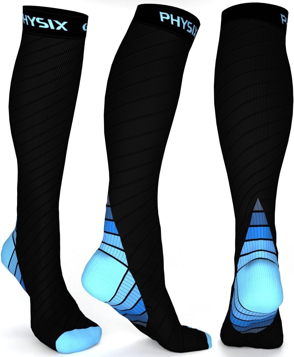 Physix Gear Compression Socks 20-30 mmHg – Men & Women – Running, Nurses, Shin Splints, Flight, Travel