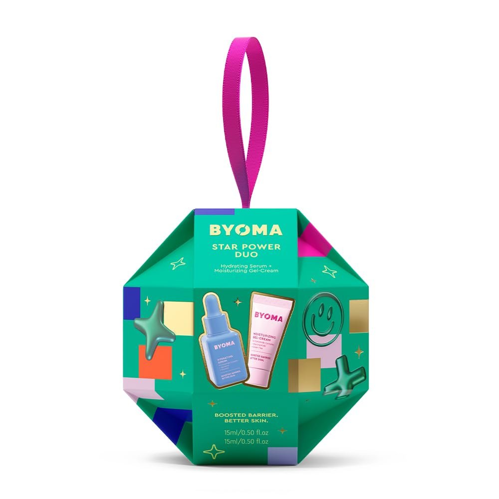 BYOMA Star Power Duo (2-Piece Travel Kit) – Hydrating Face Serum 15mL & Moisturizing Gel Cream 15mL for Skin Barrier Repair – Travel Size Essentials for Women & Men