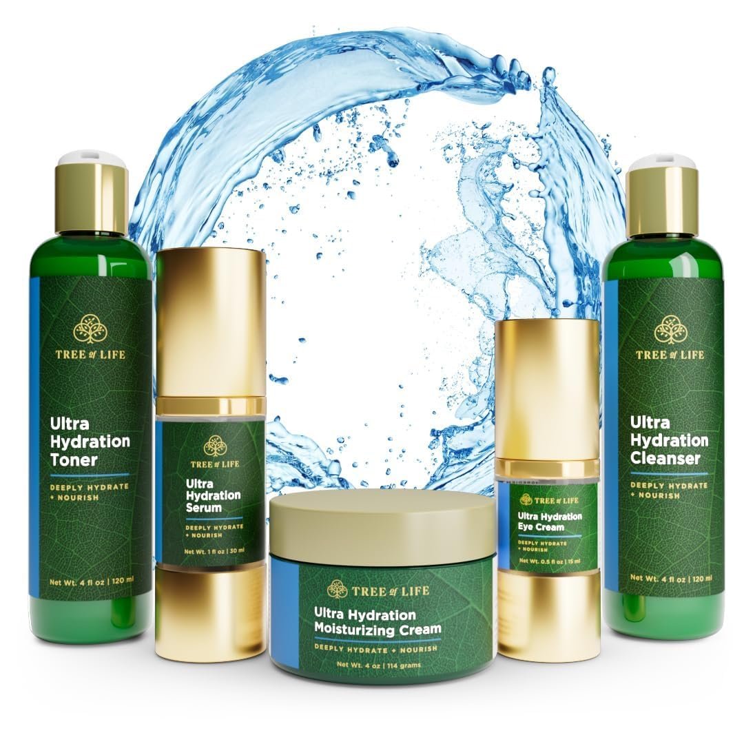 Tree of Life Beauty Ultimate Skin Care Set, Firming, Hydrating, Moisturizing, Complete Face Care Regimen – Ultra Hydration Collection 5pack
